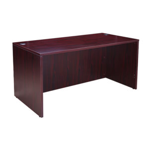 Boss Desk Shell, 60"W X 30"D, Mahogany