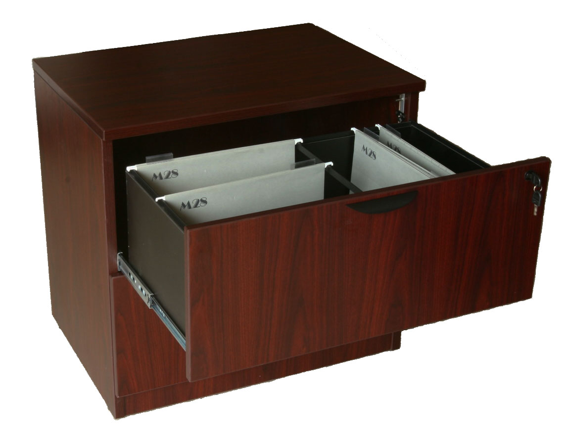 Boss 2-Drawer Lateral File, Mahogany - Image 2