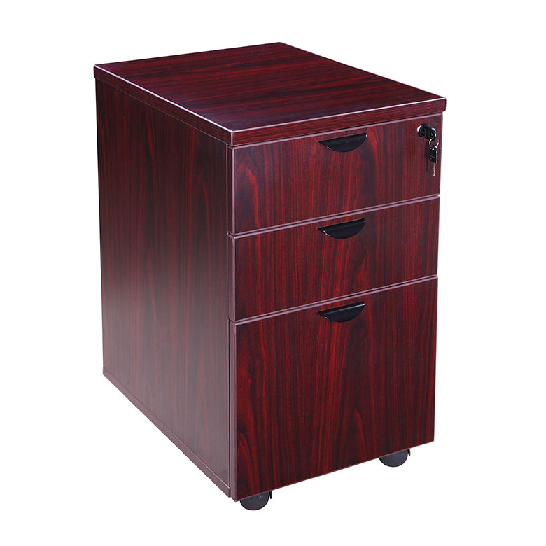 Boss Mobile Pedestal Box/Box/File, Mahogany