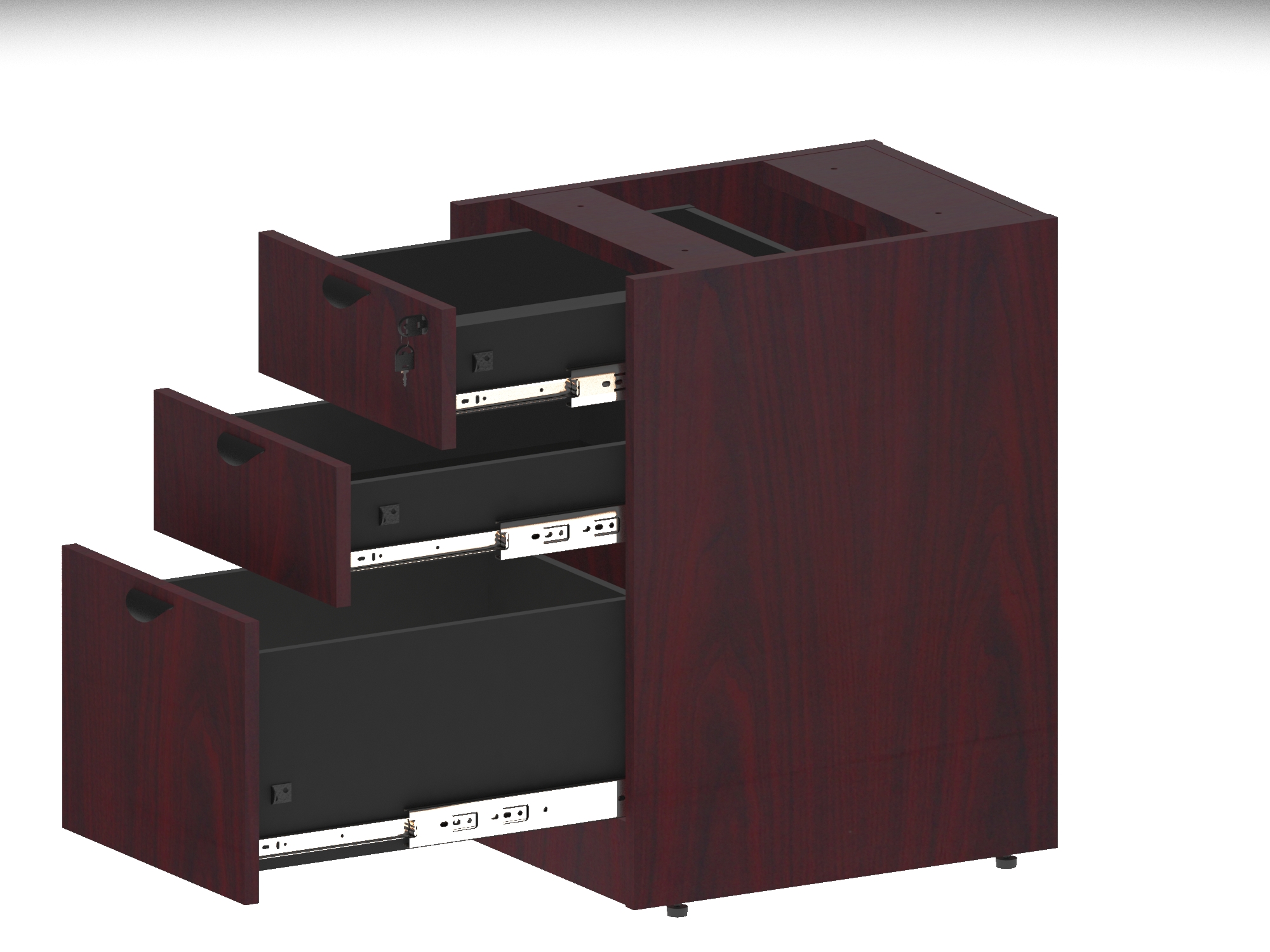 Boss Deluxe Pedestal-Full, Box/Box/File, 15.5W*22D, Mahogany - Image 2
