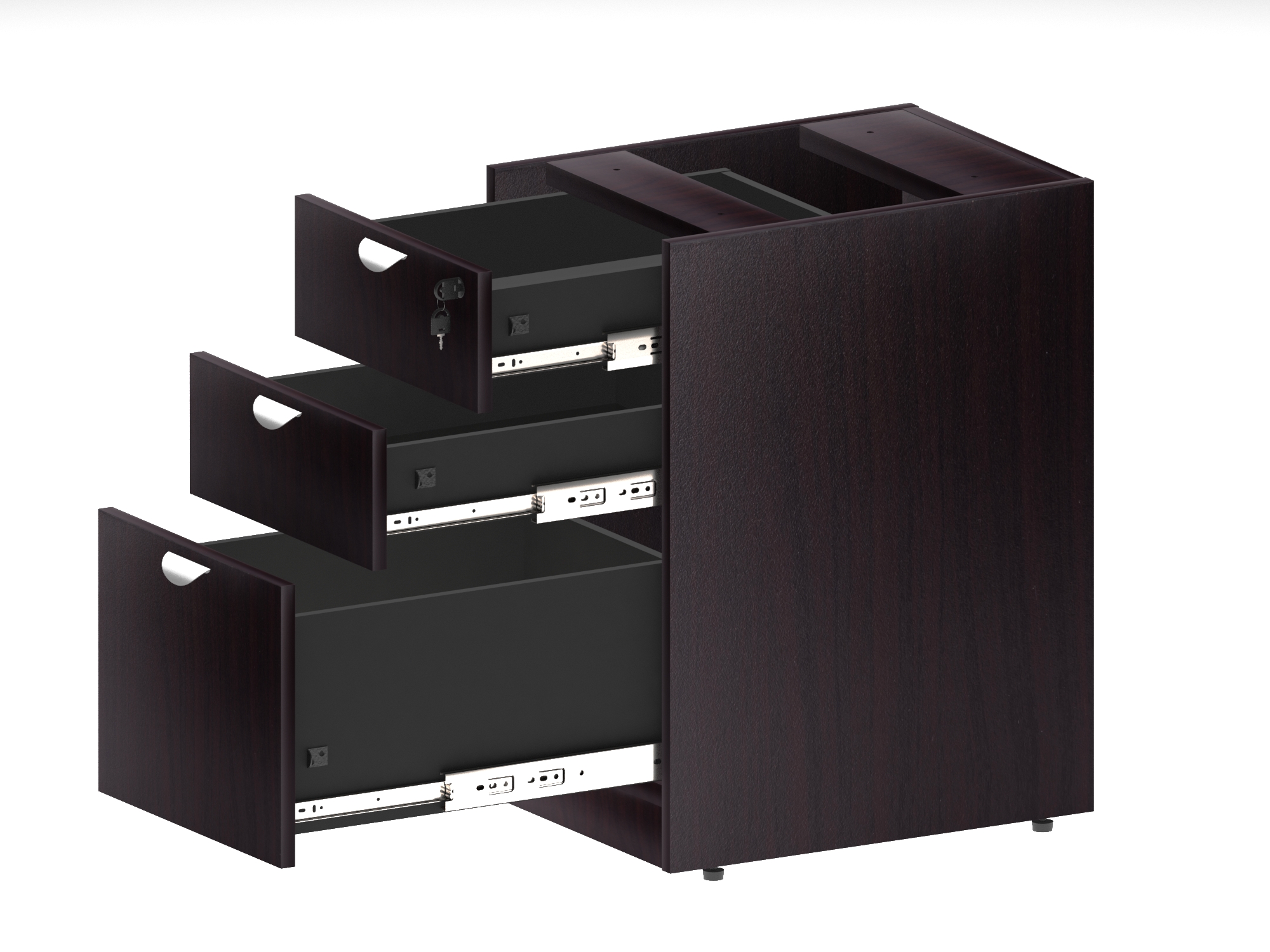 Boss Deluxe Pedestal-Full, Box/Box/File, 15.5W*22D, Mocha - Image 2