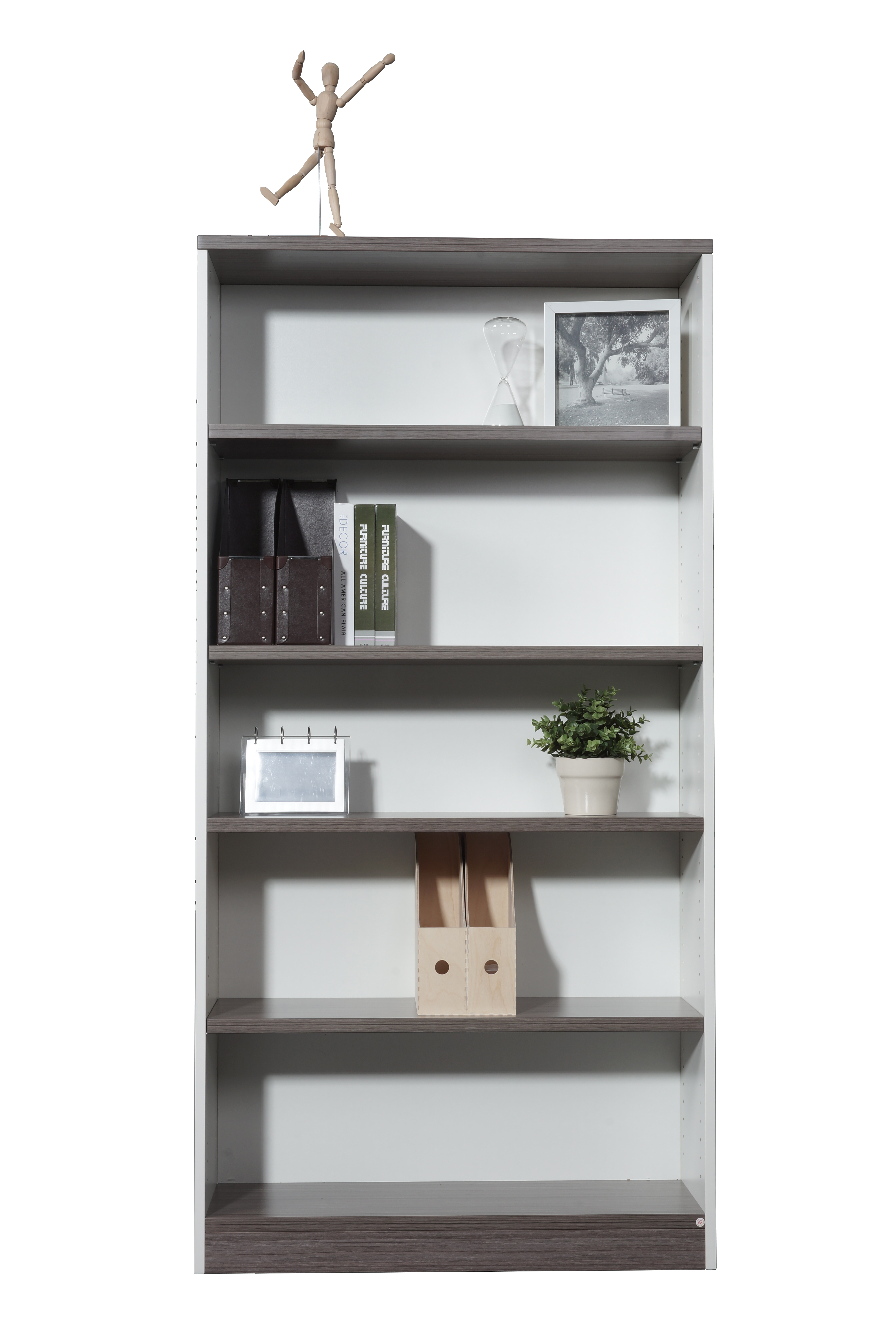 Boss Simple System 35 x 12 Bookcase, Driftwood/White - Image 2