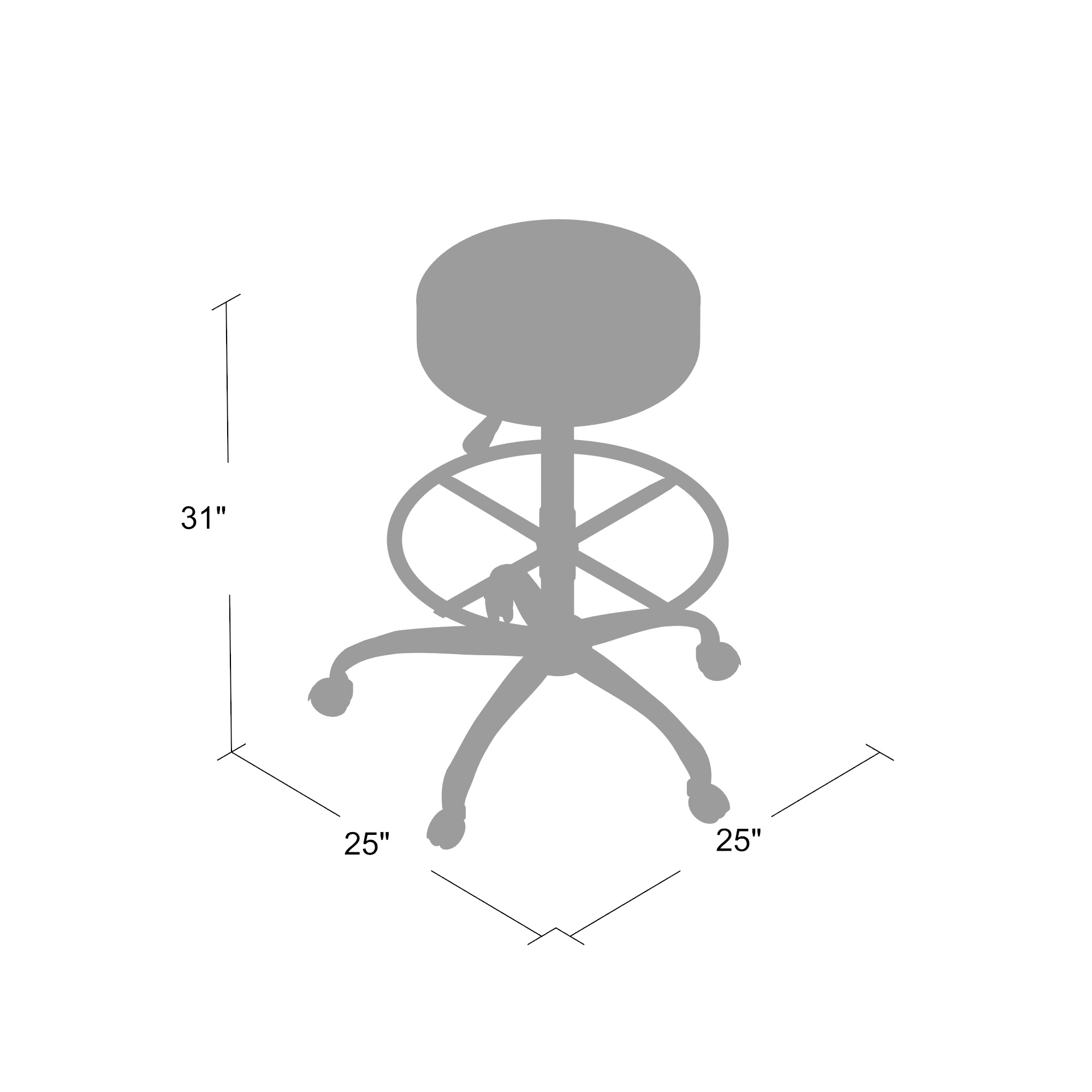 Boss Office AM Vinyl Medical/Drafting Stool, Black - Image 3