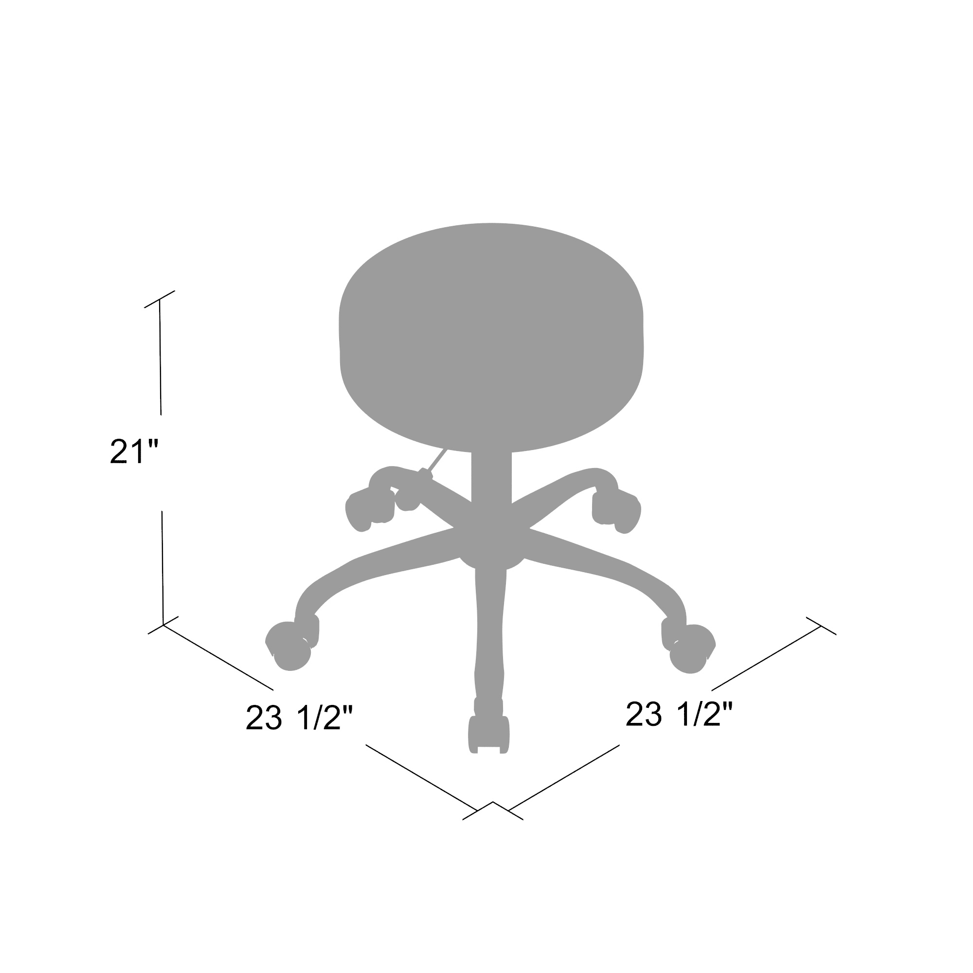 Boss Office AM Vinyl Be Well Medical Spa Professional Adjustable Stool, Grey - Image 4