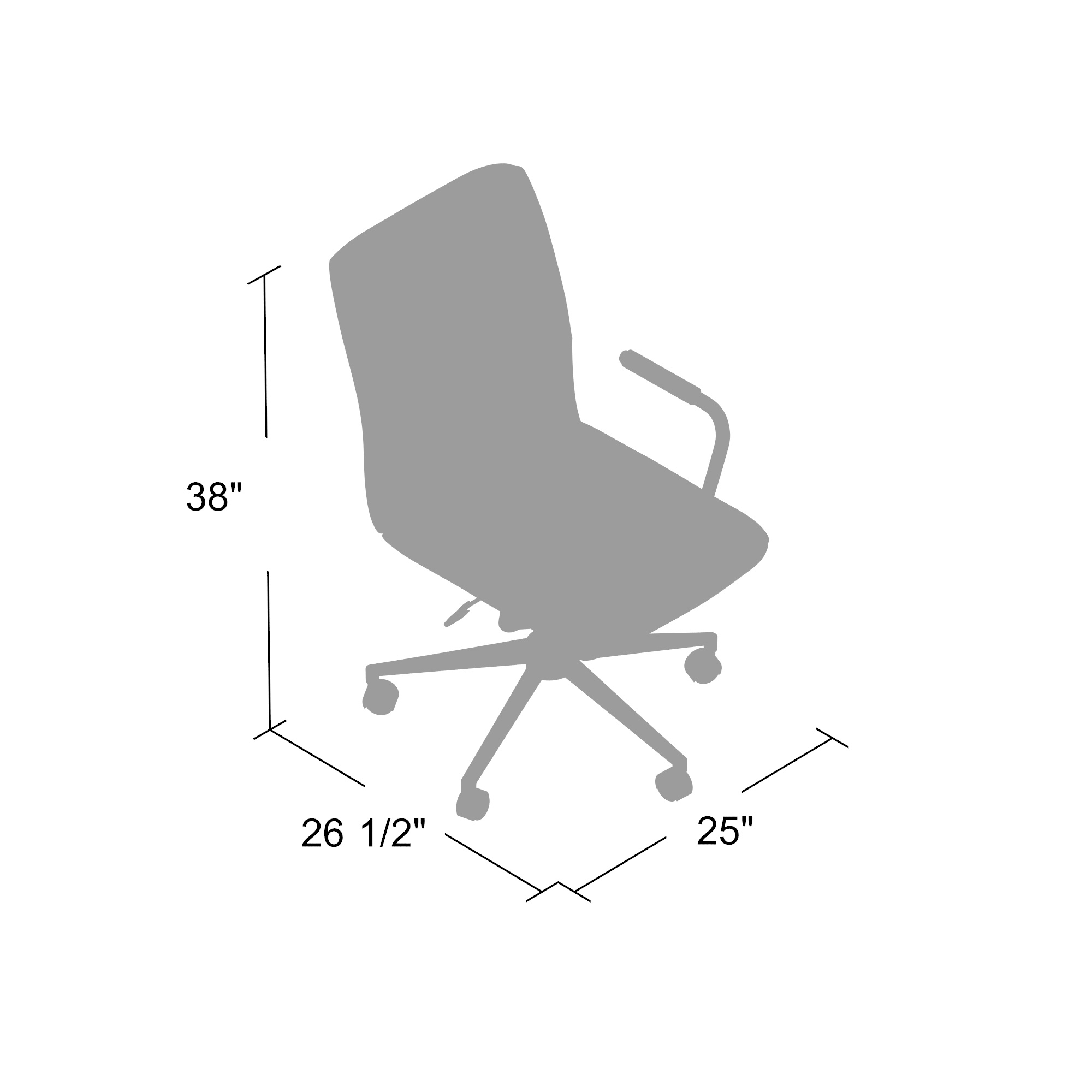 Modern Office Chair w/Chrome Arms-Black - Image 11