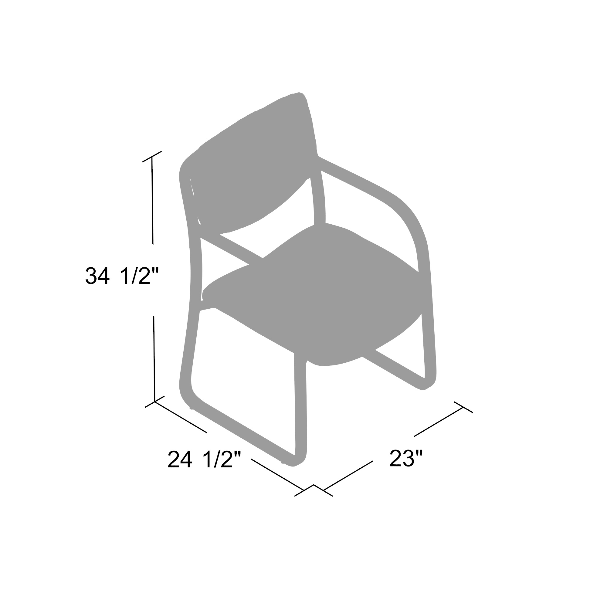 Boss Leather Sled Base Side Chair, Beige - Image 2