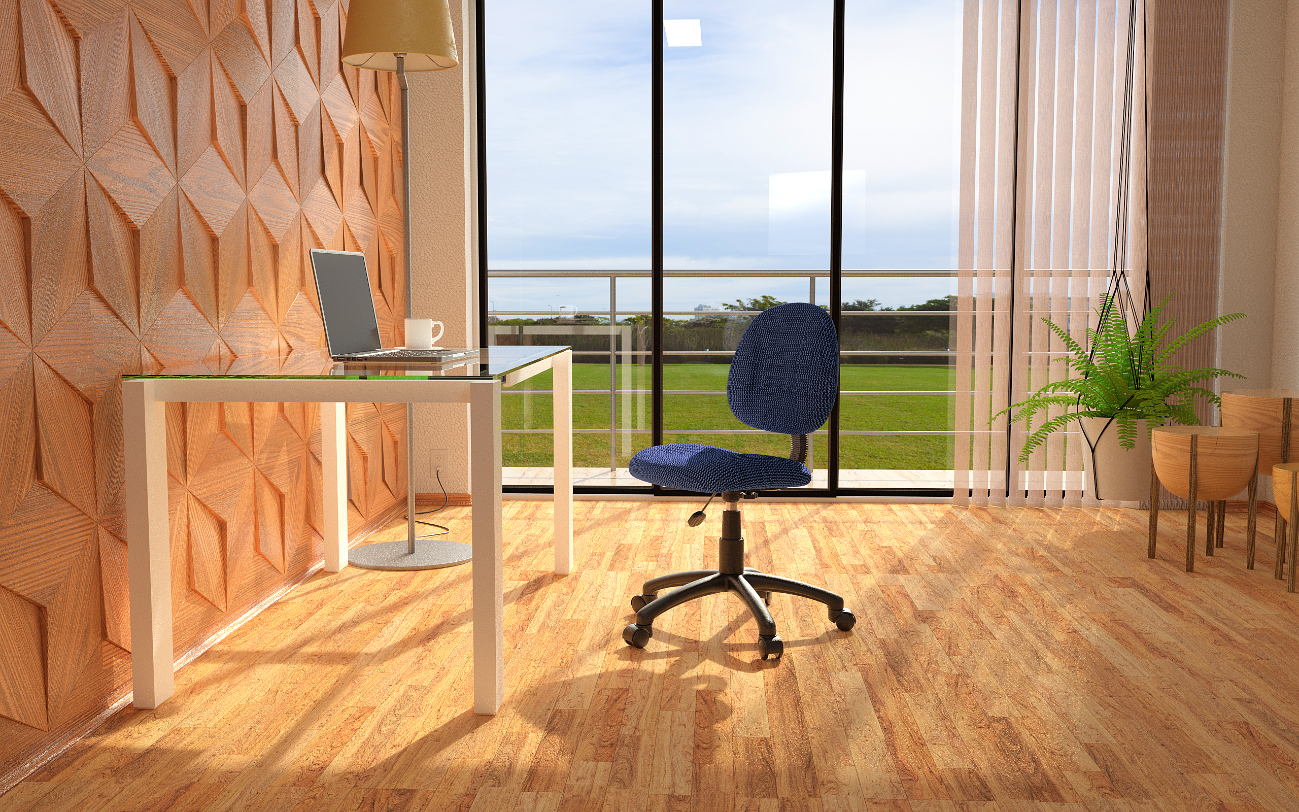 Boss Perfect Posture Deluxe Office Task Chair without Arms, Blue - Image 2