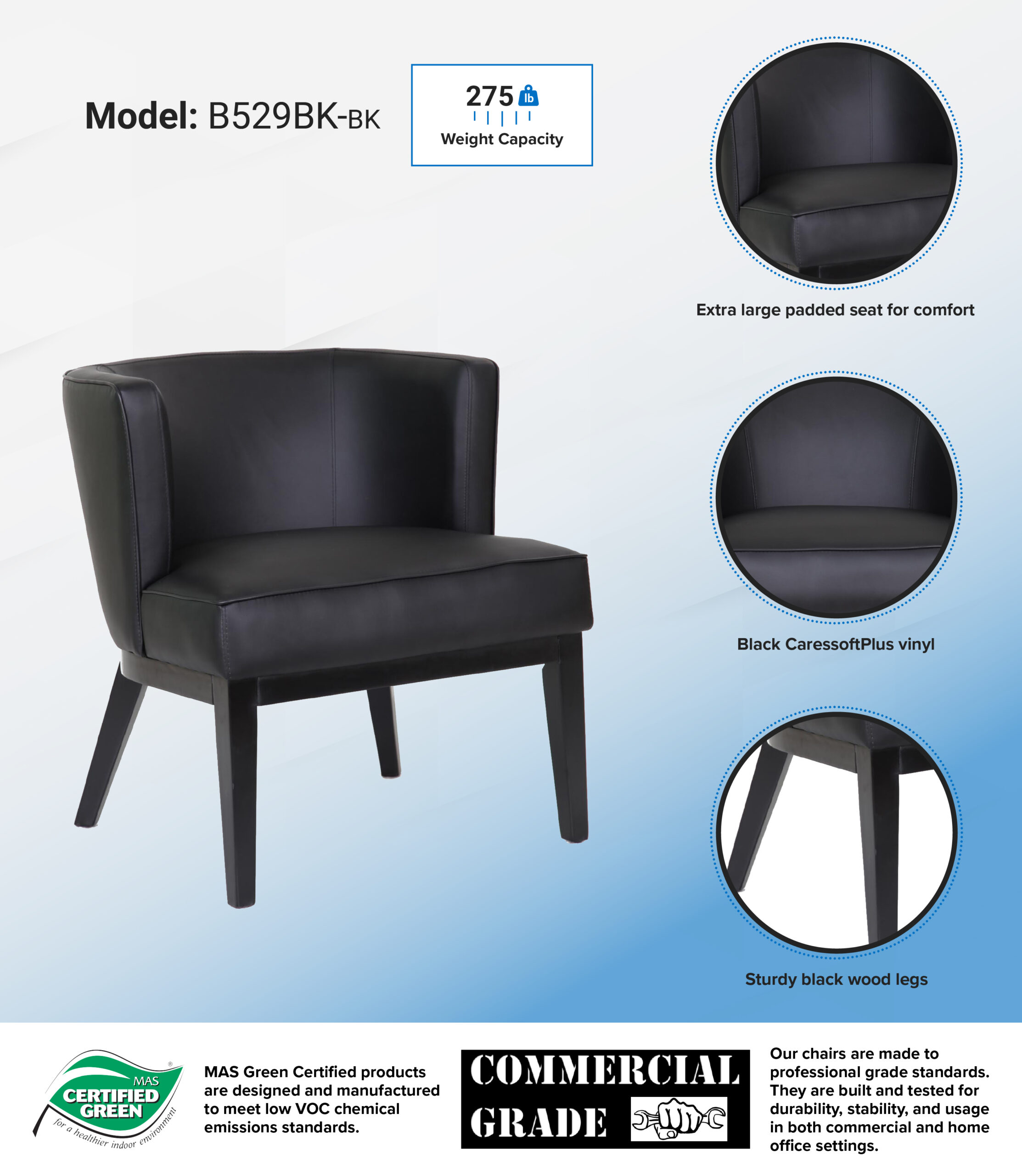 Boss Ava guest, accent or dining chair - Black - Image 9