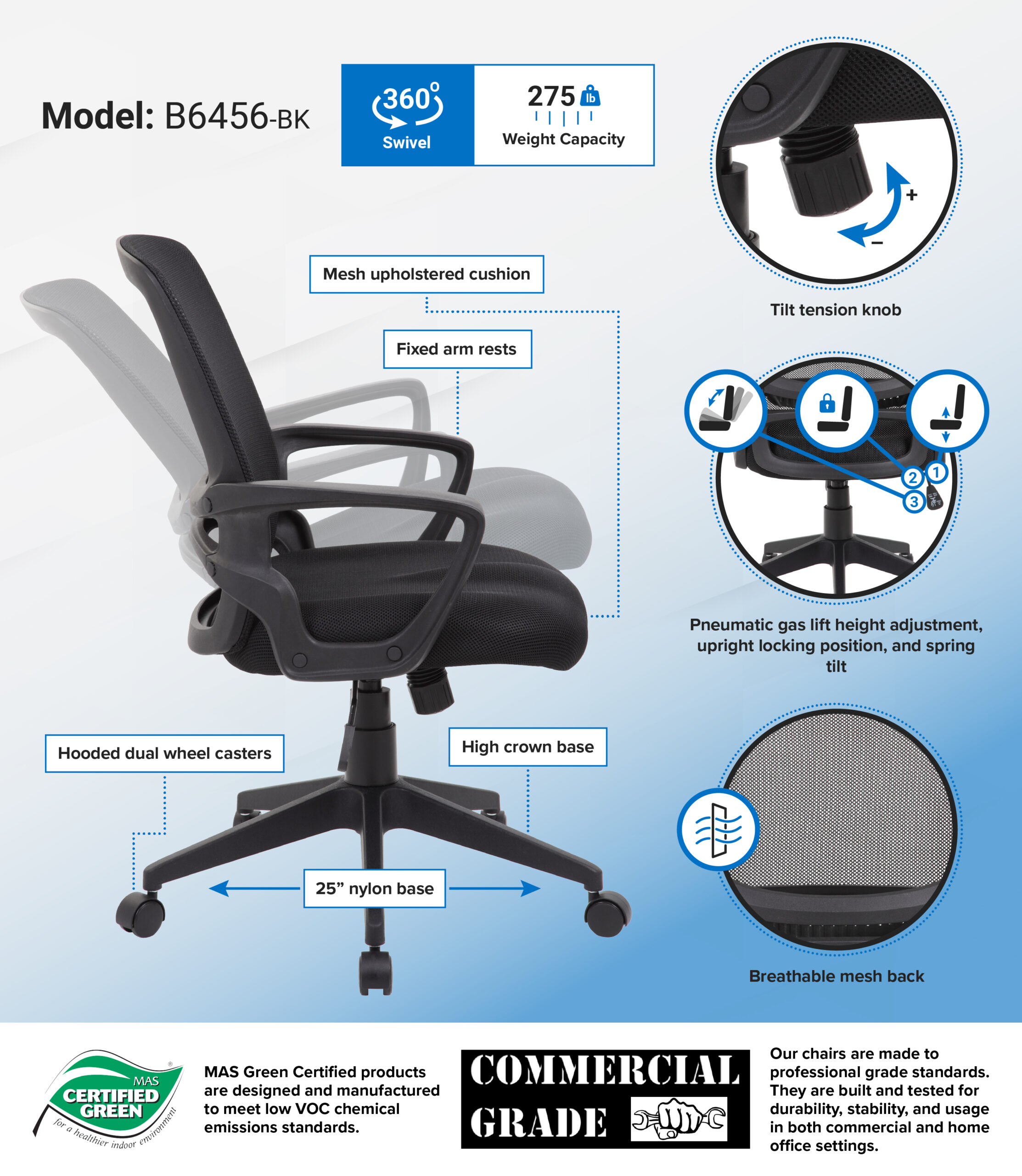 Boss Mesh Task Chair, Black - Image 2