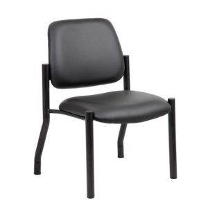 Boss Chair Mid Back Armless Guest Chair, 300 lb capacity, Antimicrobial Vinyl