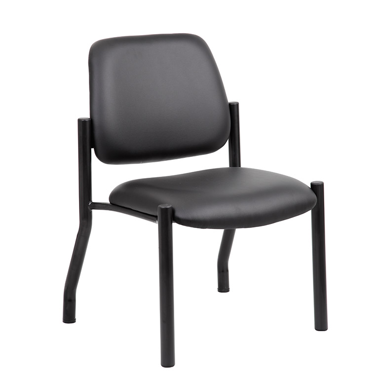 Boss Chair Mid Back Armless Guest Chair, 300 lb capacity, Antimicrobial Vinyl