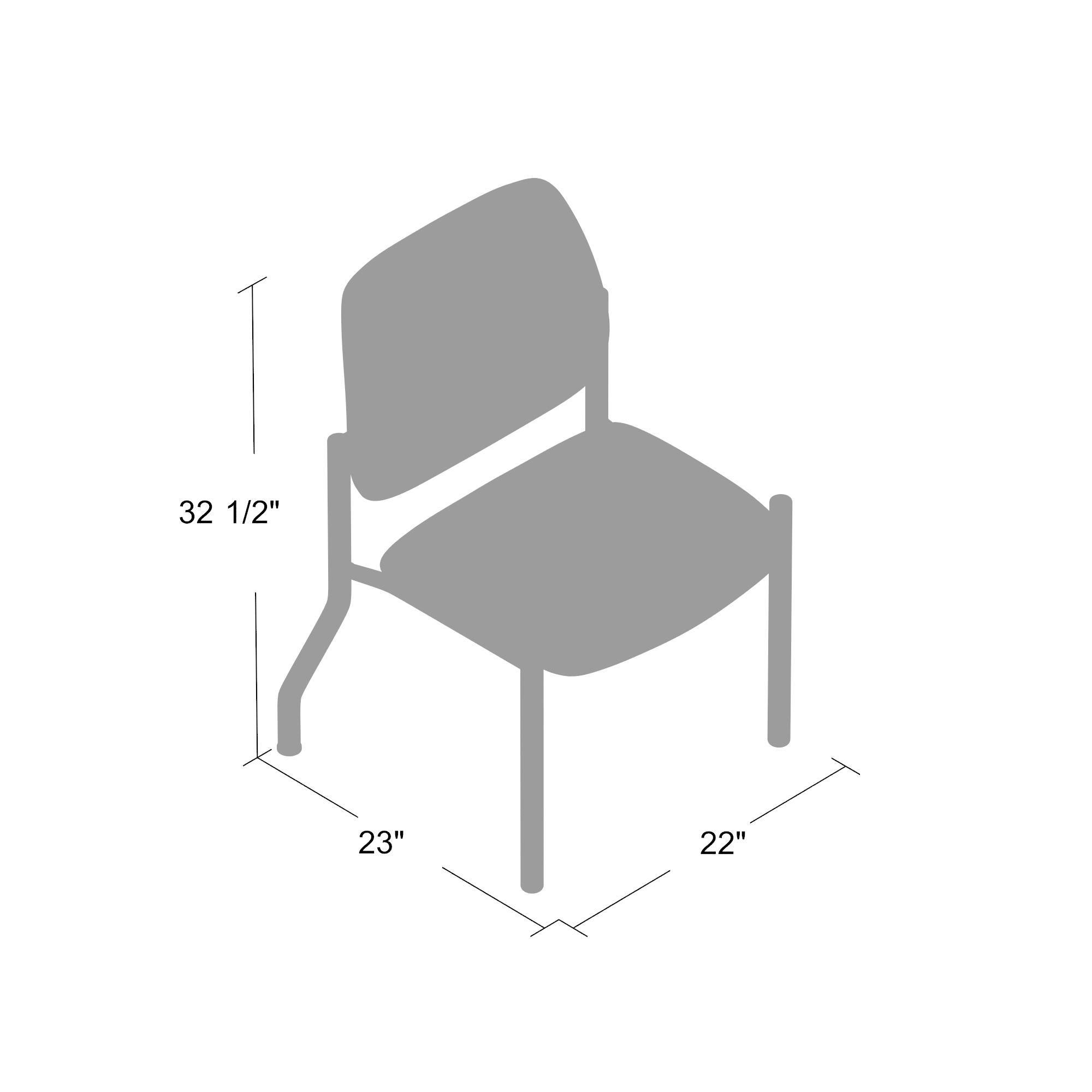 Boss Chair Mid Back Armless Guest Chair, 400 lb capacity, Antimicrobial Vinyl - Image 2