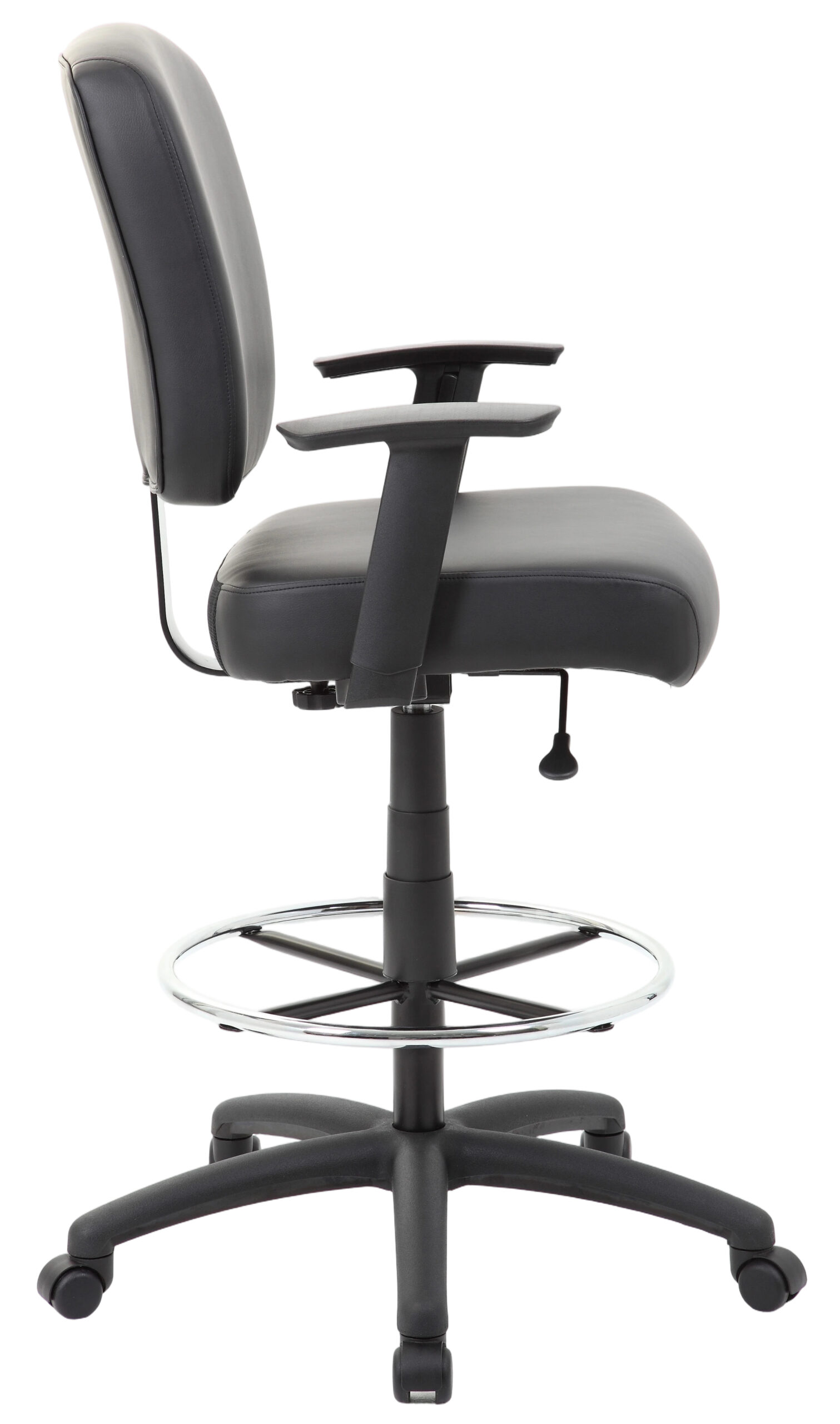 Boss 300 lb Heavy Duty Office Stool w/Adj Armrest, Black - Image 8