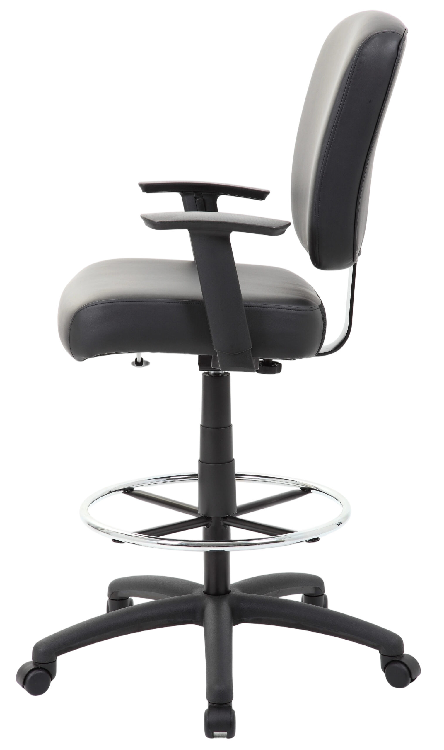 Boss 300 lb Heavy Duty Office Stool w/Adj Armrest, Black - Image 10
