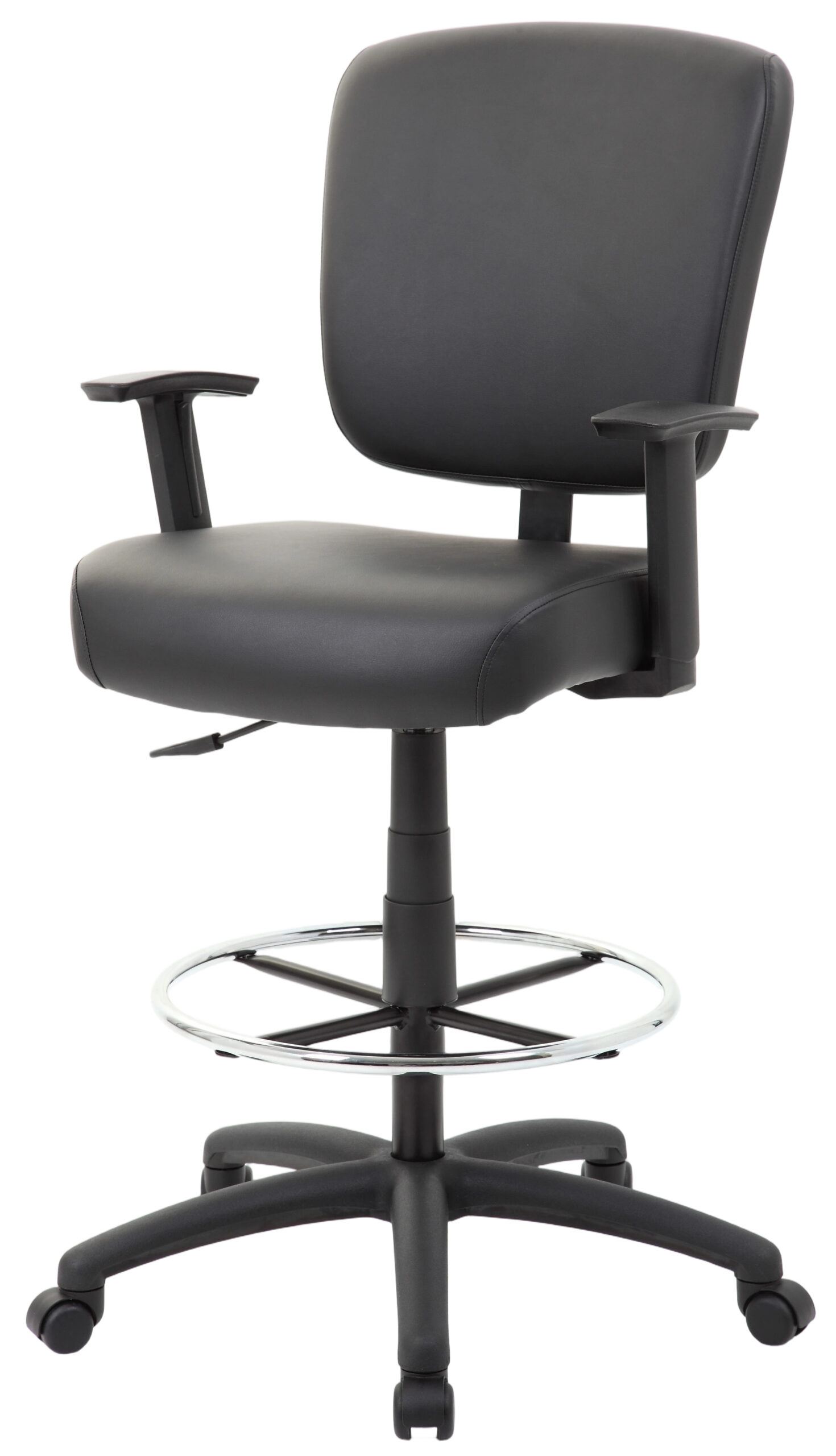 Boss 300 lb Heavy Duty Office Stool w/Adj Armrest, Black - Image 6