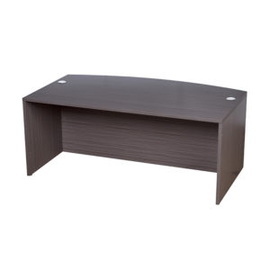 Boss Bow Front Desk Shell, Driftwood 71W*36/41"D*29.5"H