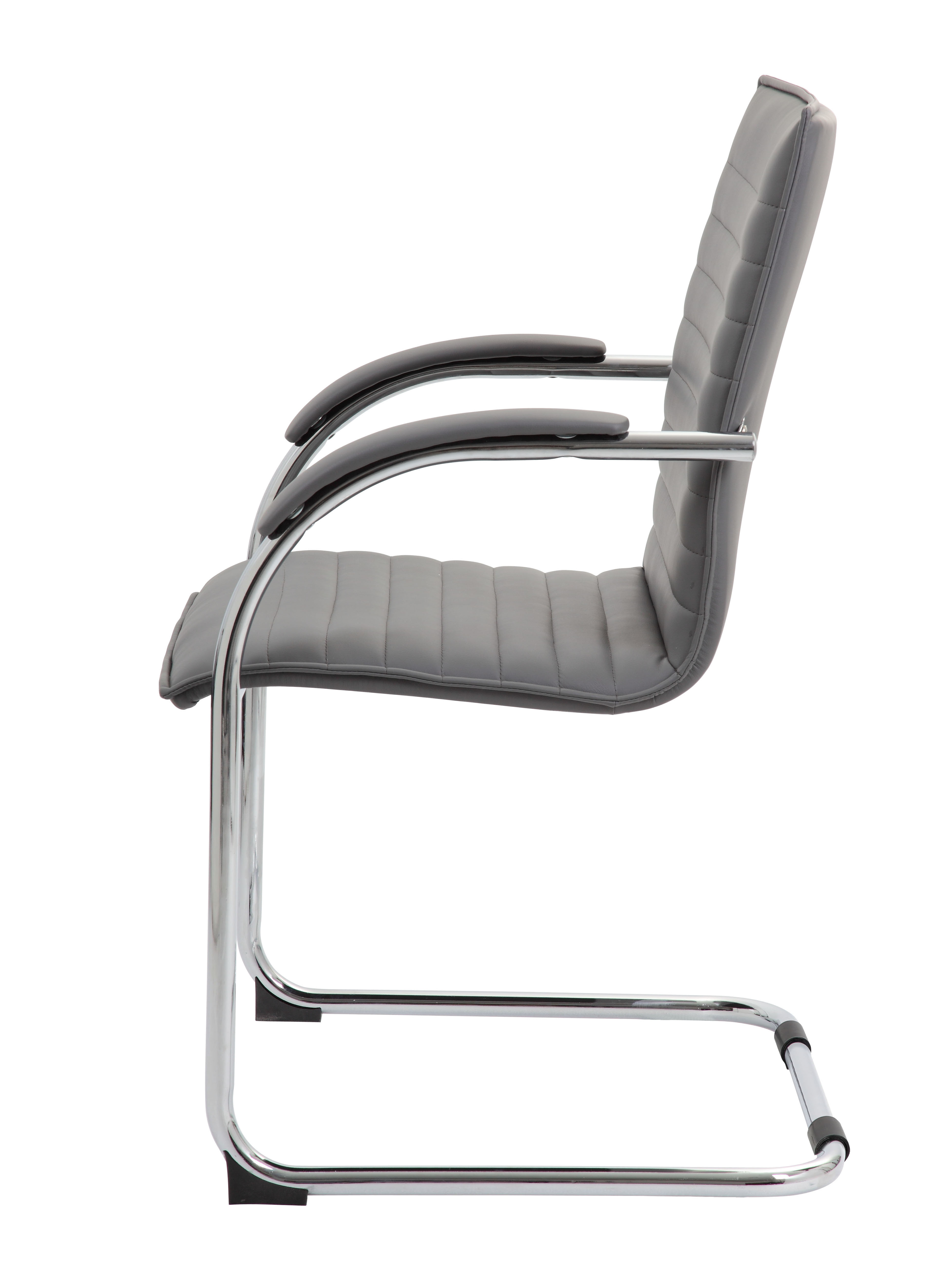 Boss Chrome Frame Grey Caressoftplus Vinyl Side Chair, (set of 2) - Image 4