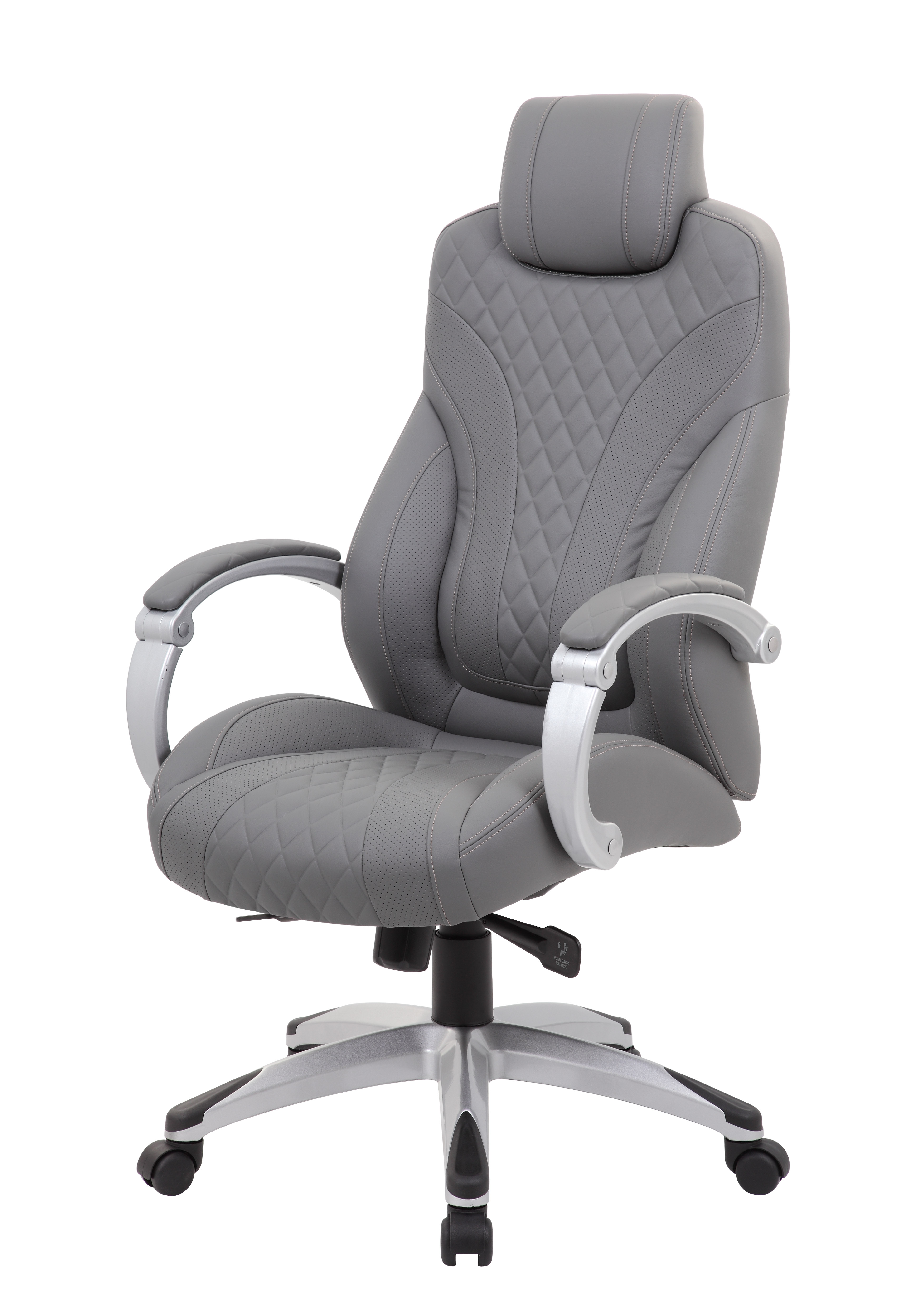 Boss Bentley Hinged Arm Executive Chair With Synchro-Tilt, Grey - Image 3