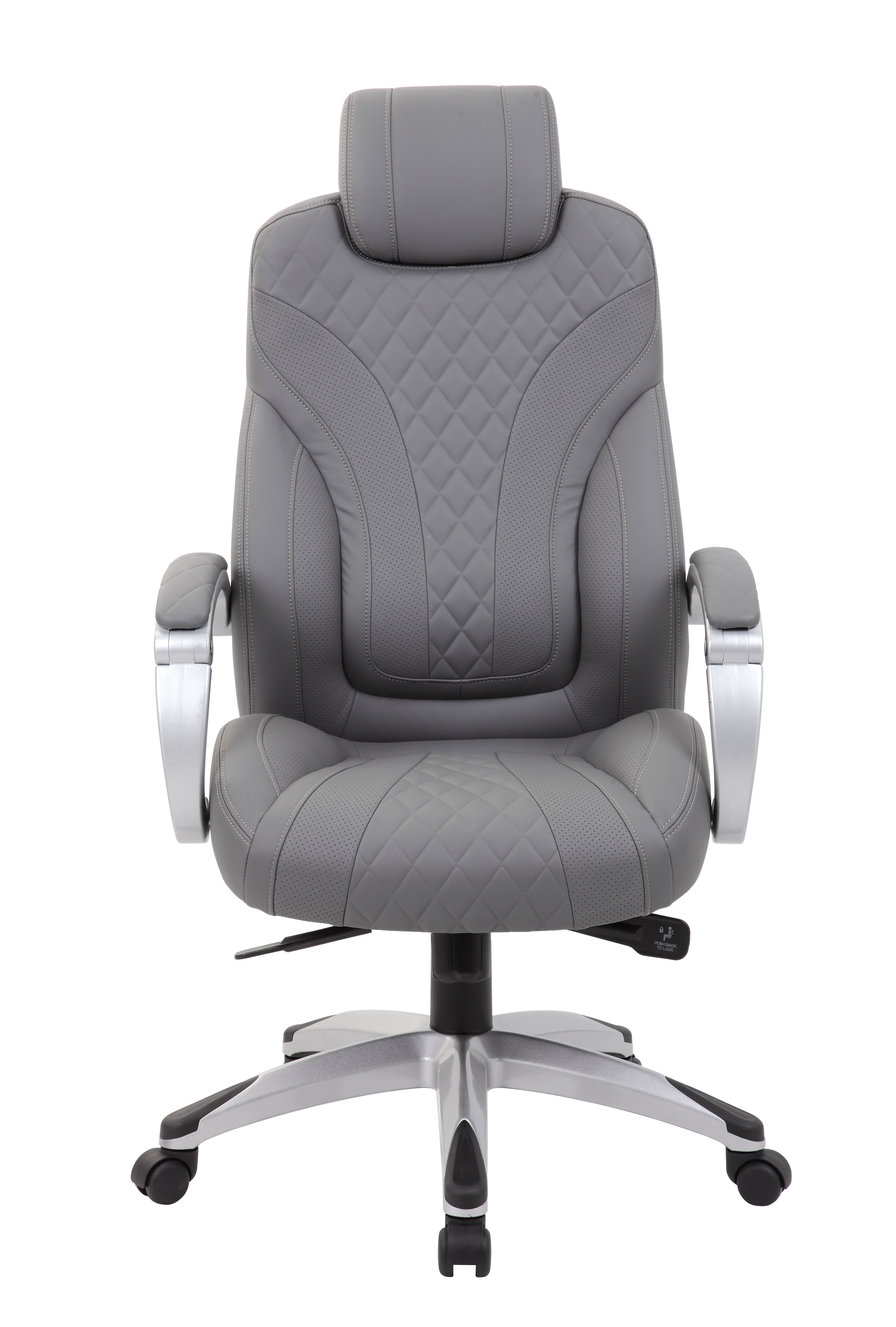 Boss Bentley Hinged Arm Executive Chair With Synchro-Tilt, Grey - Image 4