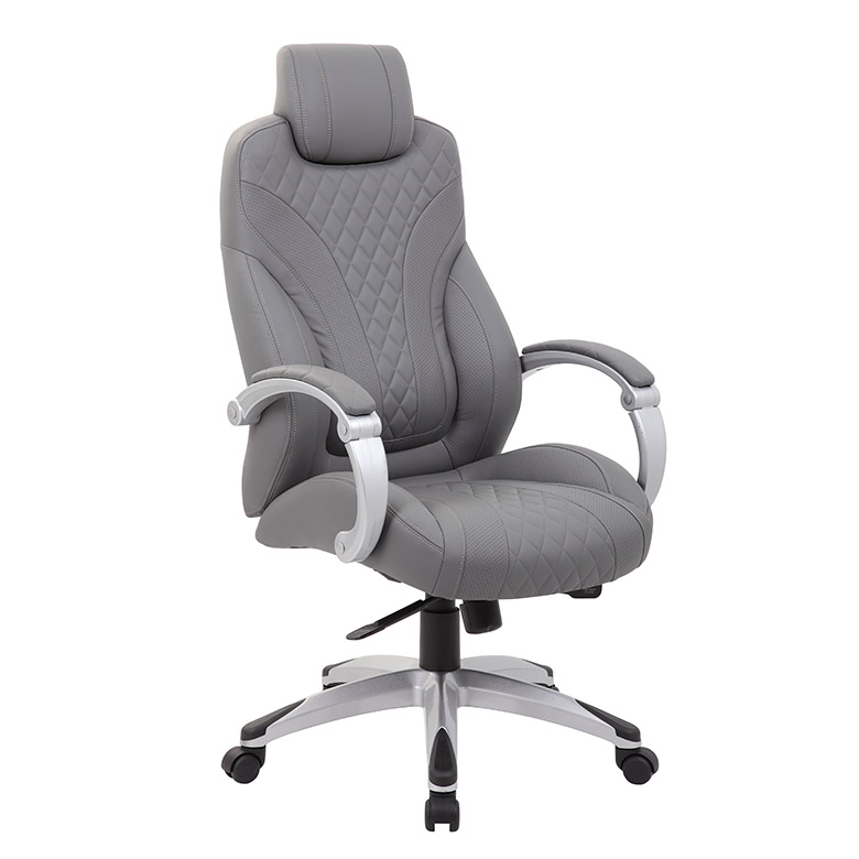 Boss Bentley Hinged Arm Executive Chair With Synchro-Tilt, Grey