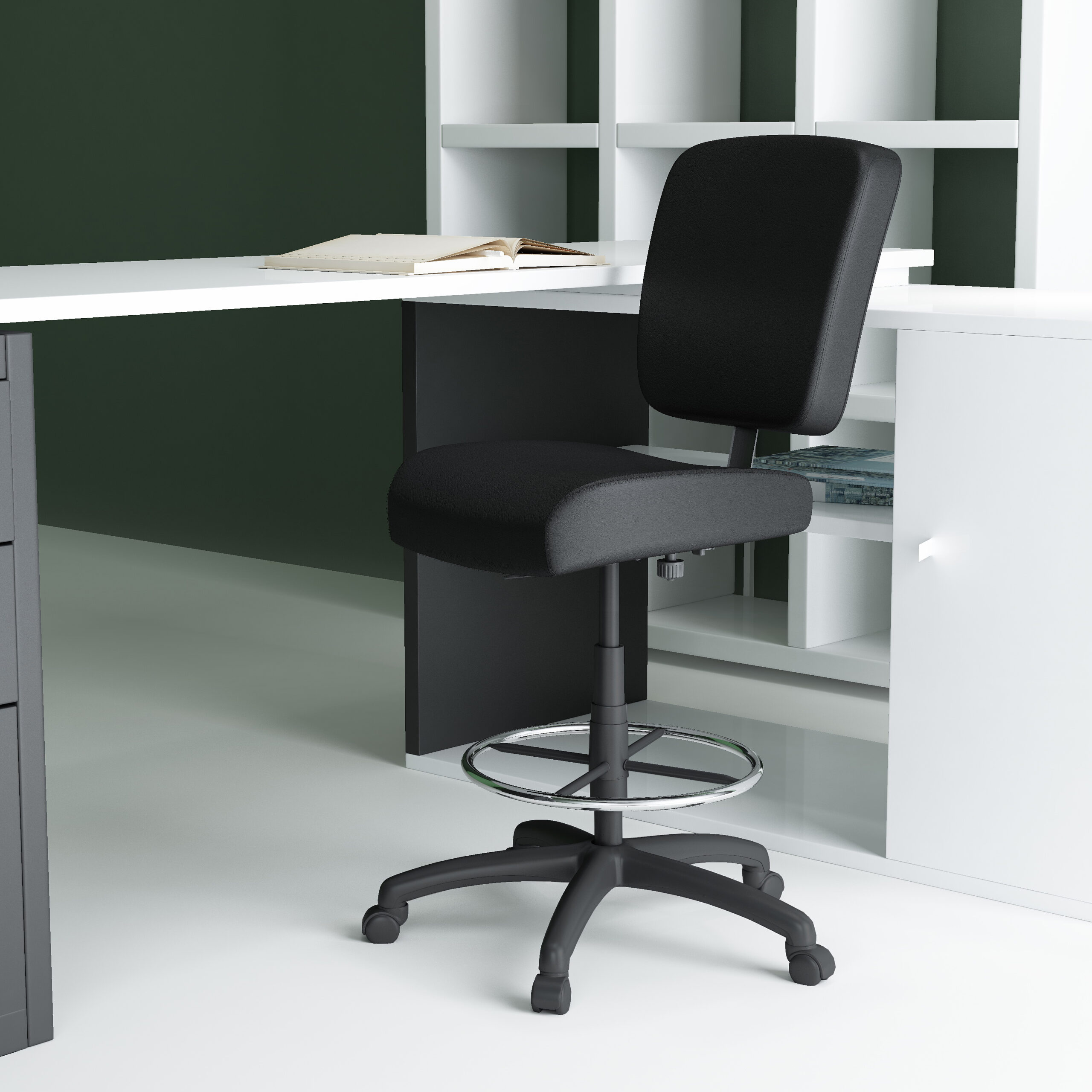 Boss 300 lb Heavy Duty Office Stool, Black - Image 10