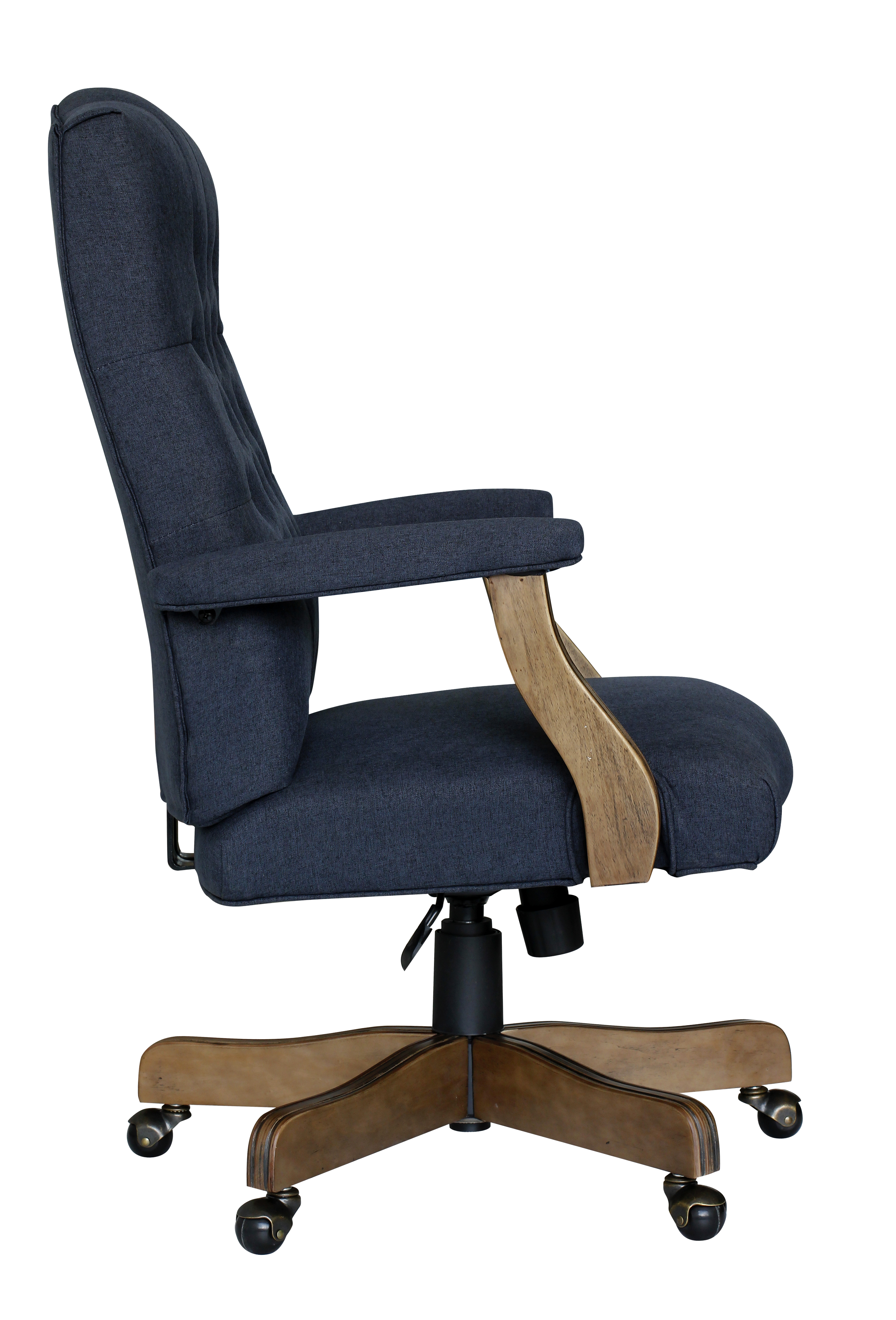 BOSS Executive Denim Blue Commercial Grade Linen Chair With Driftwood Finish Frame - Image 3