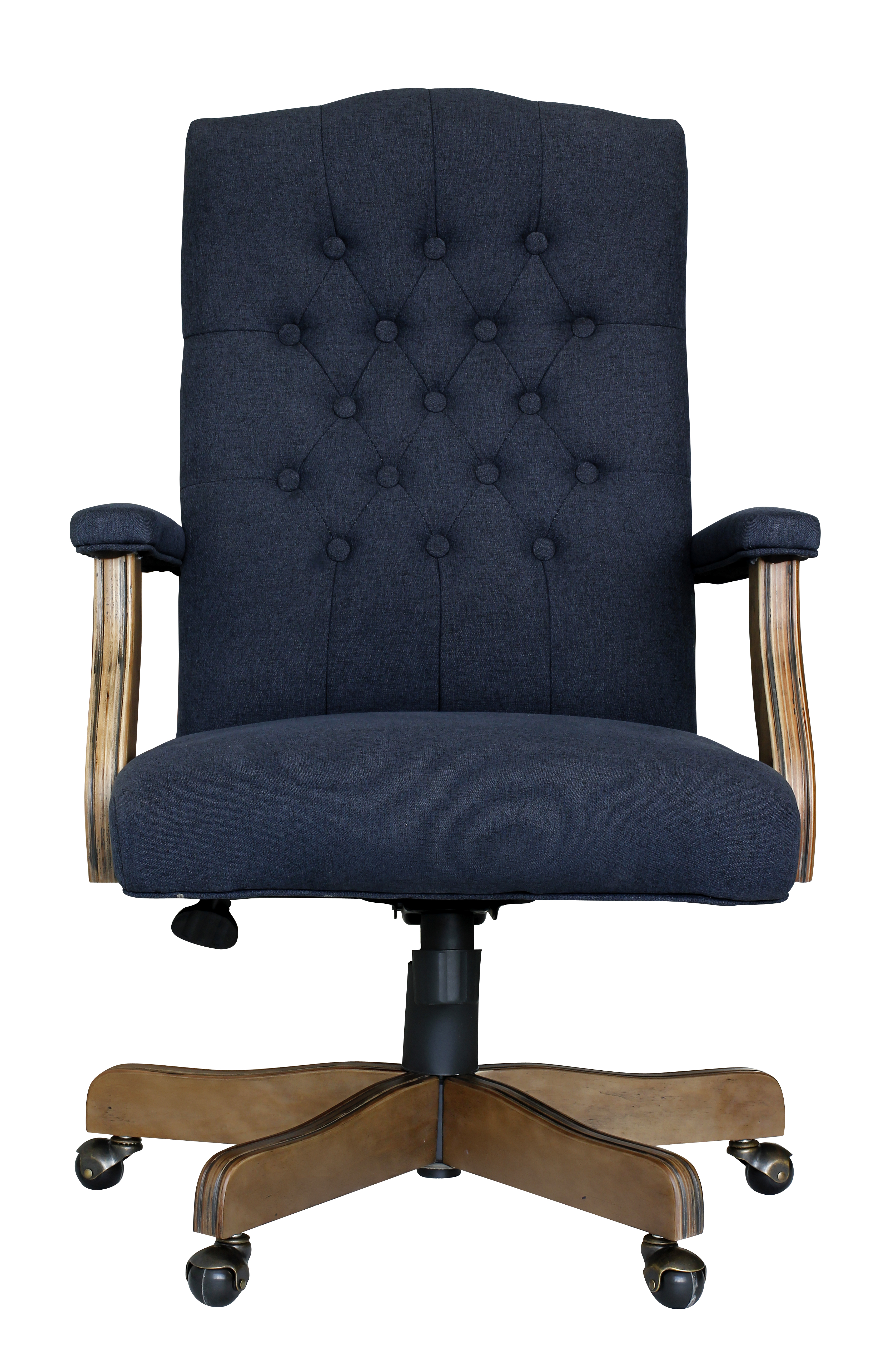 BOSS Executive Denim Blue Commercial Grade Linen Chair With Driftwood Finish Frame - Image 4
