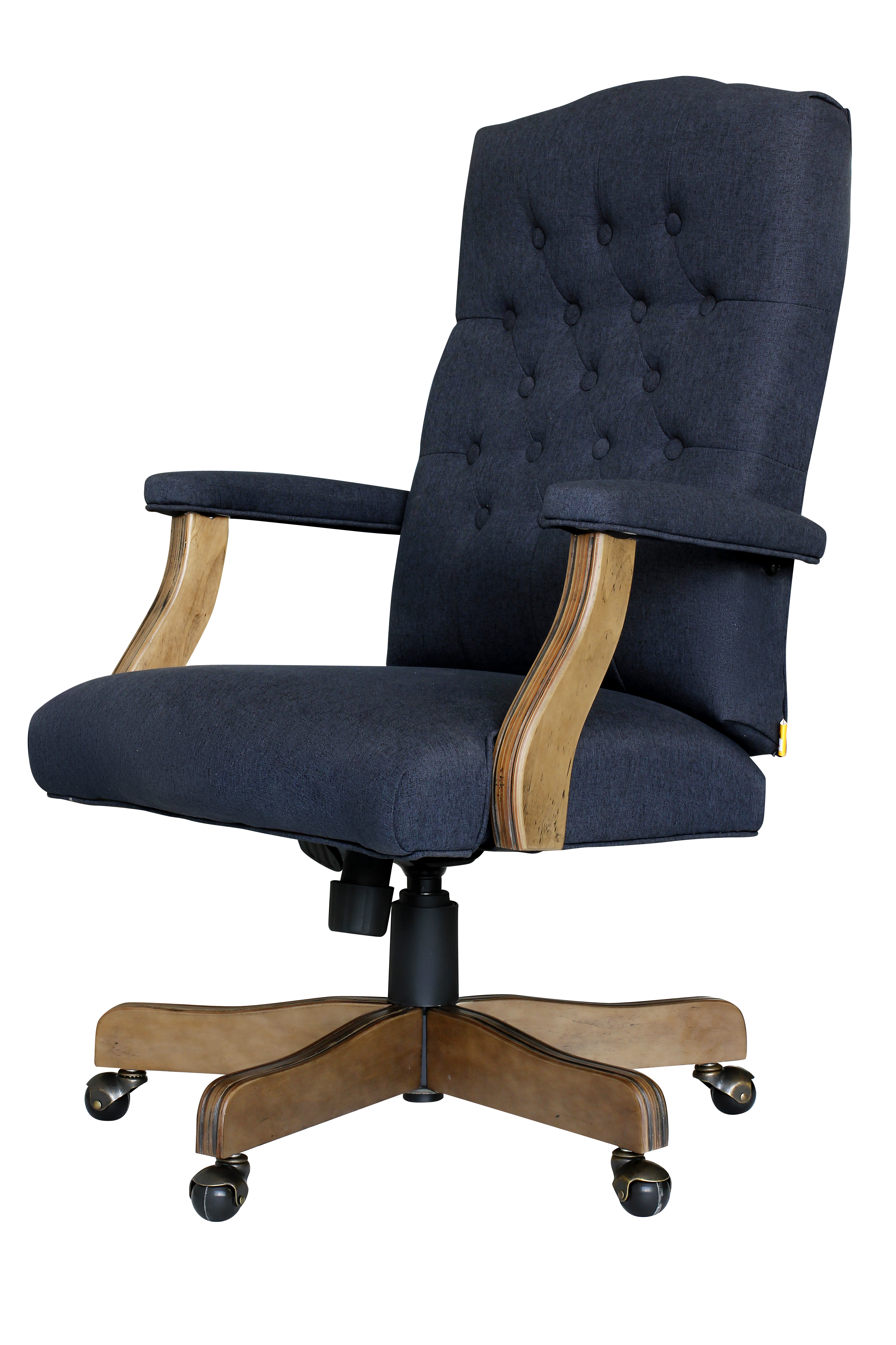 BOSS Executive Denim Blue Commercial Grade Linen Chair With Driftwood Finish Frame - Image 5