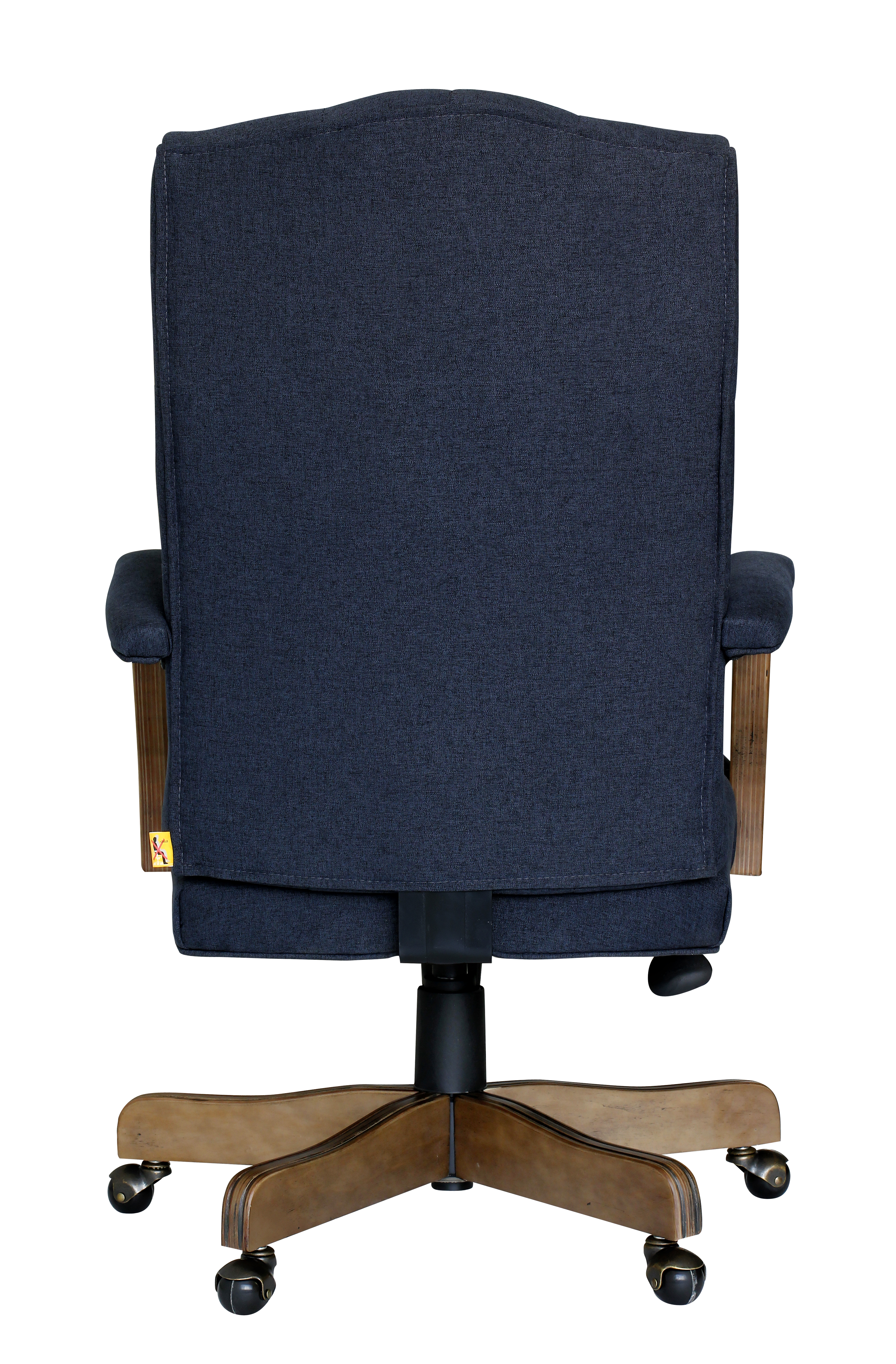 BOSS Executive Denim Blue Commercial Grade Linen Chair With Driftwood Finish Frame - Image 7