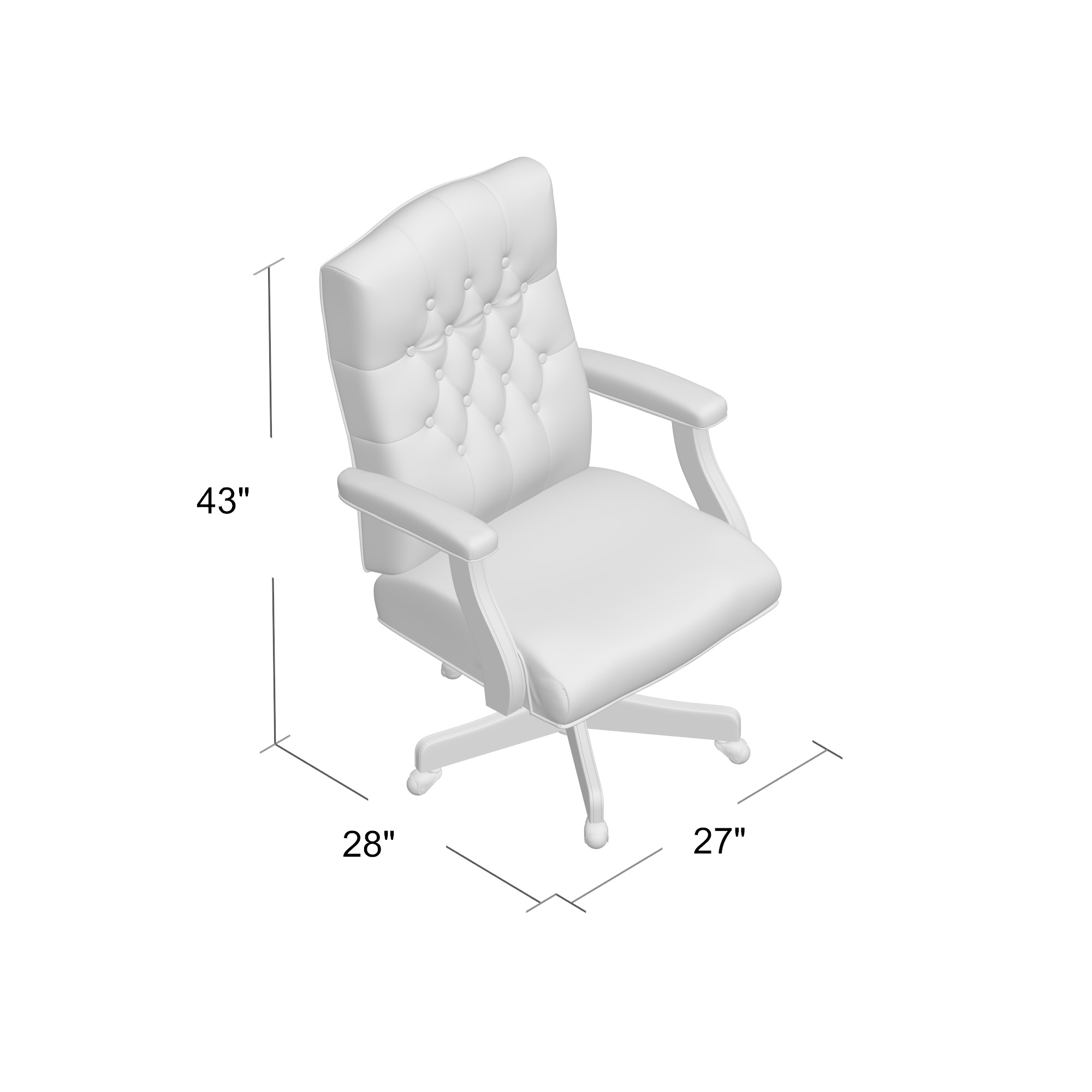 Boss Classic Black Caressoft Vinyl Chair With Mahogany Finish - Image 8