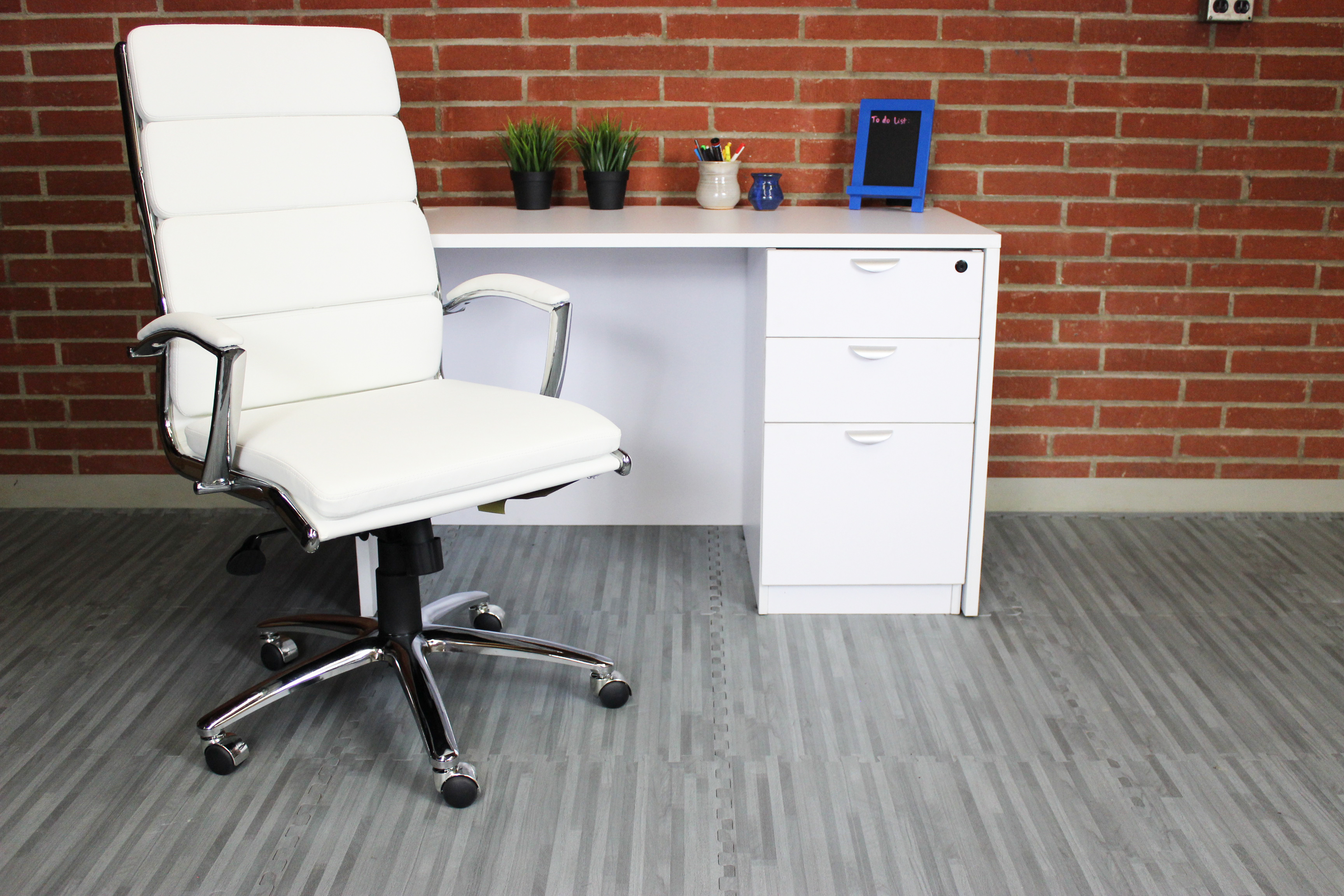 Boss Executive Caressoftplus Vinyl Chair with Metal Chrome Finish - Image 8