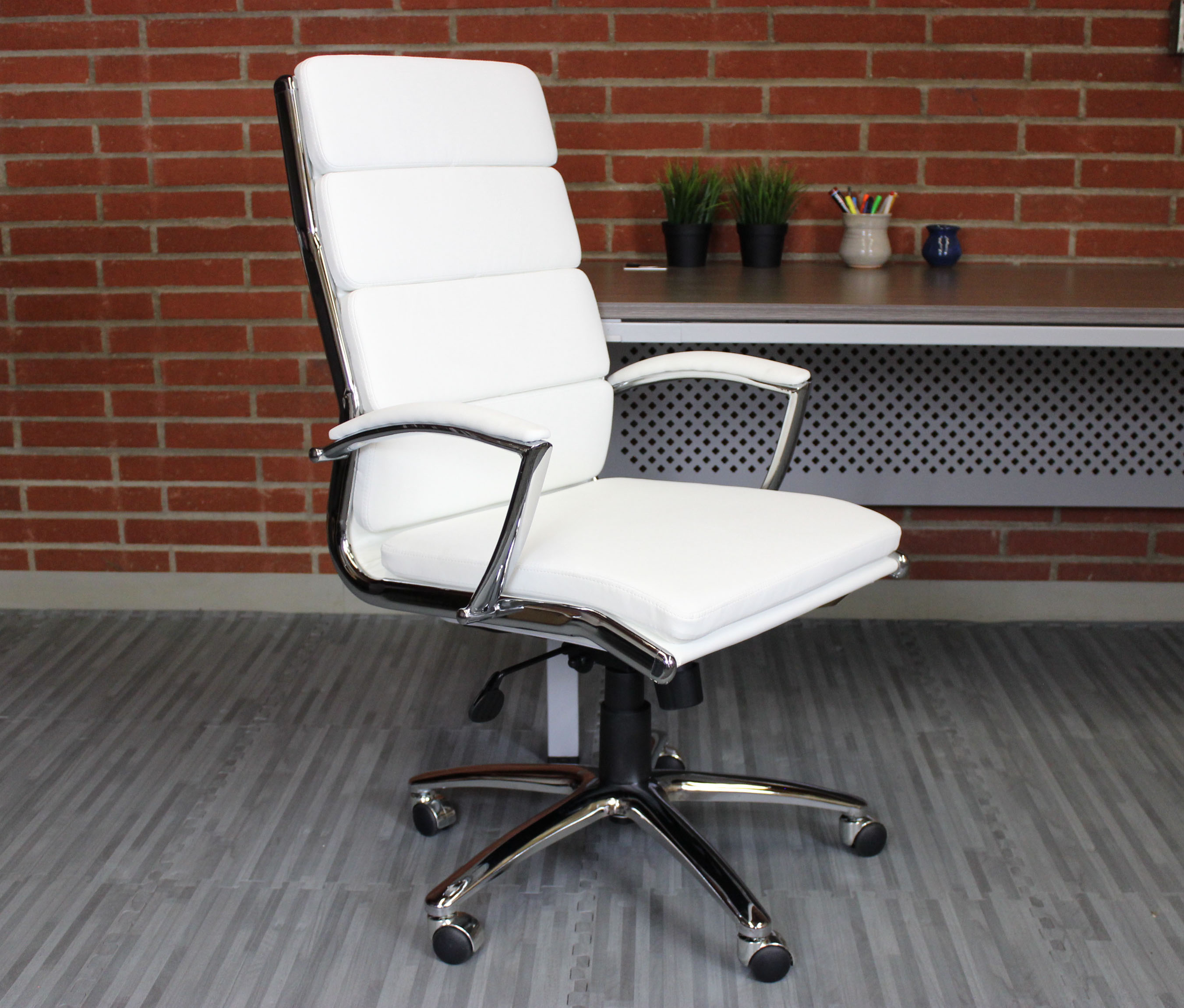 Boss Executive Caressoftplus Vinyl Chair with Metal Chrome Finish - Image 9