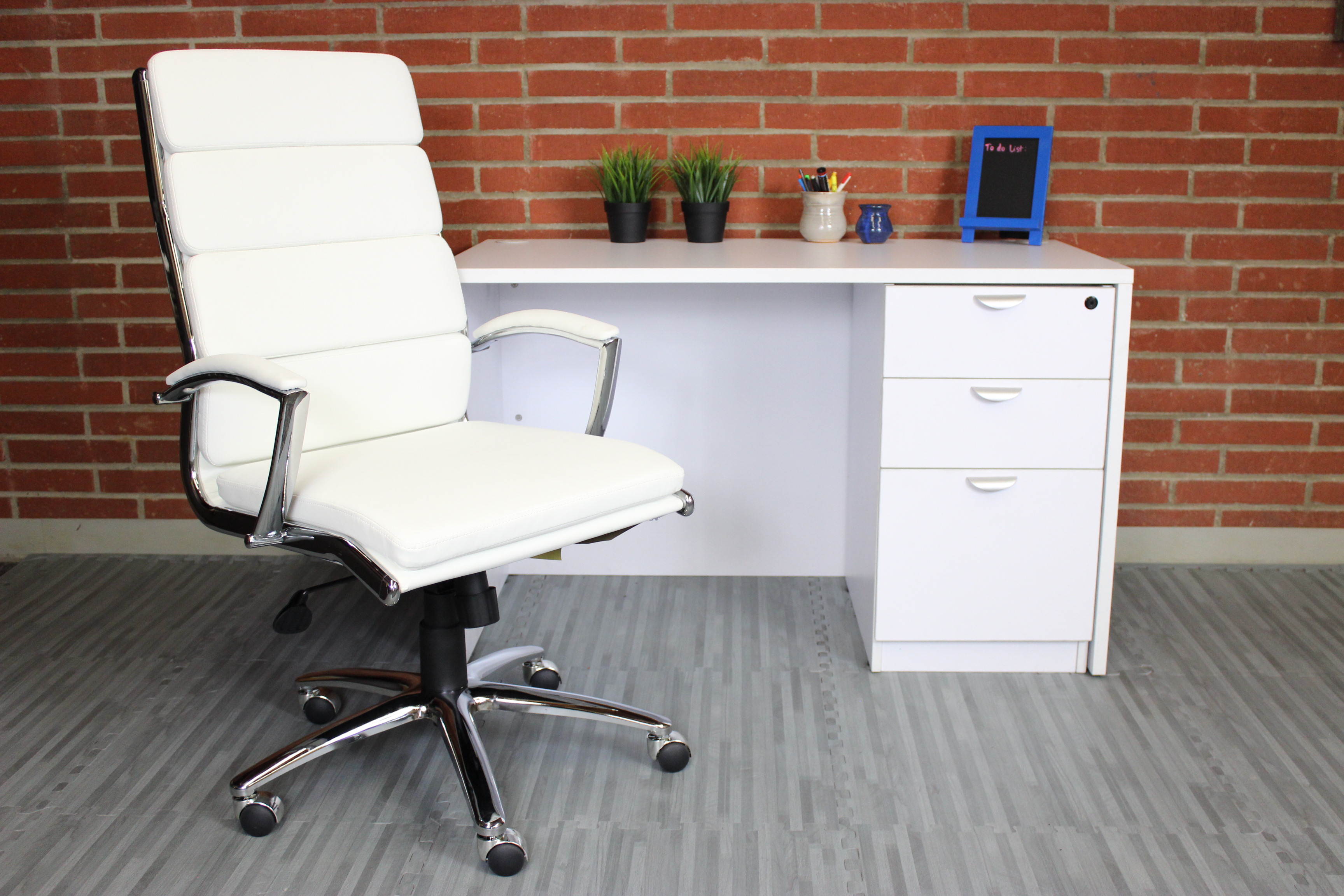 Boss Executive Caressoftplus Vinyl Chair with Metal Chrome Finish - Image 11