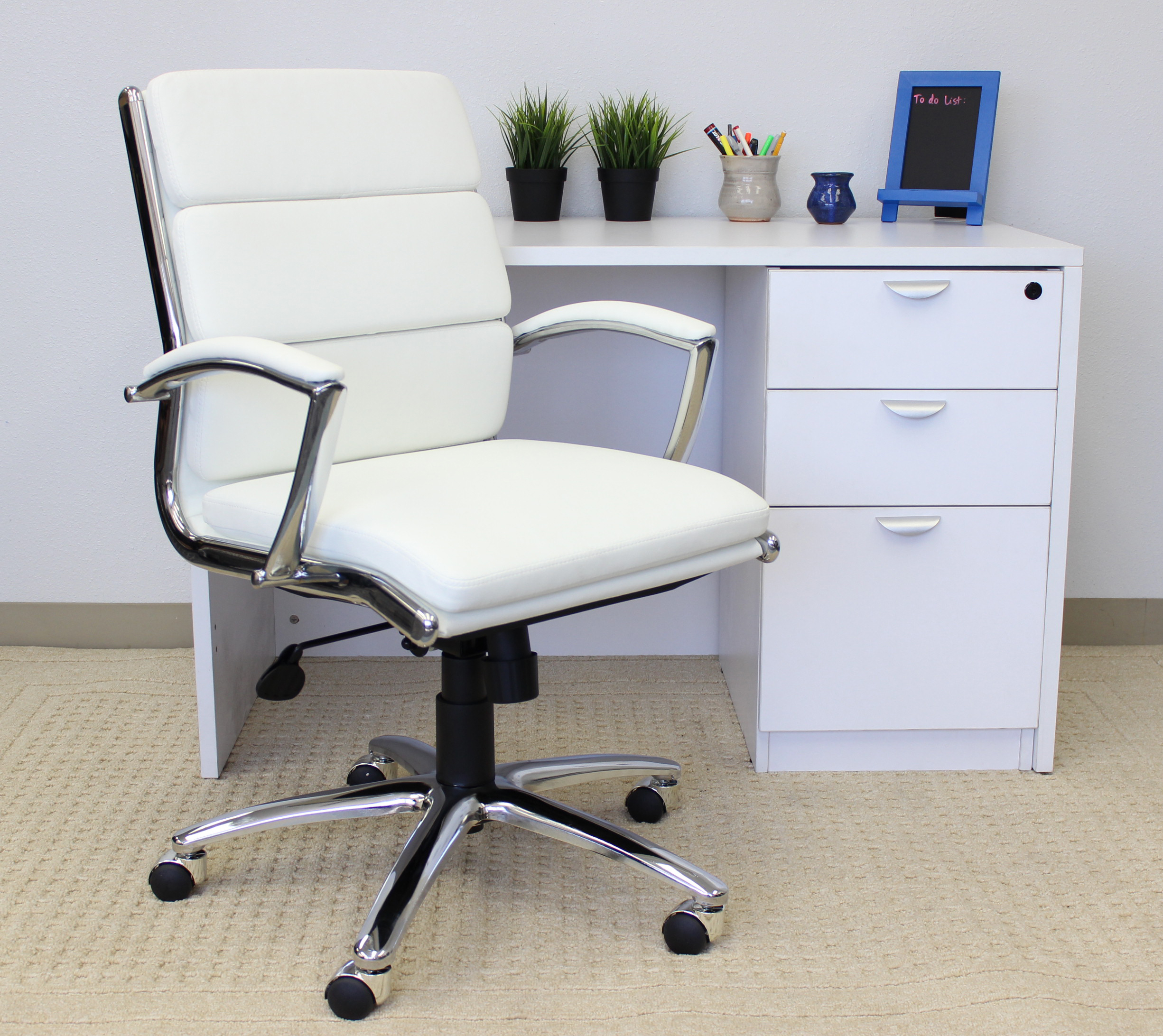 Boss Caressoftplus Vinyl Executive Mid-Back Chair - Image 10