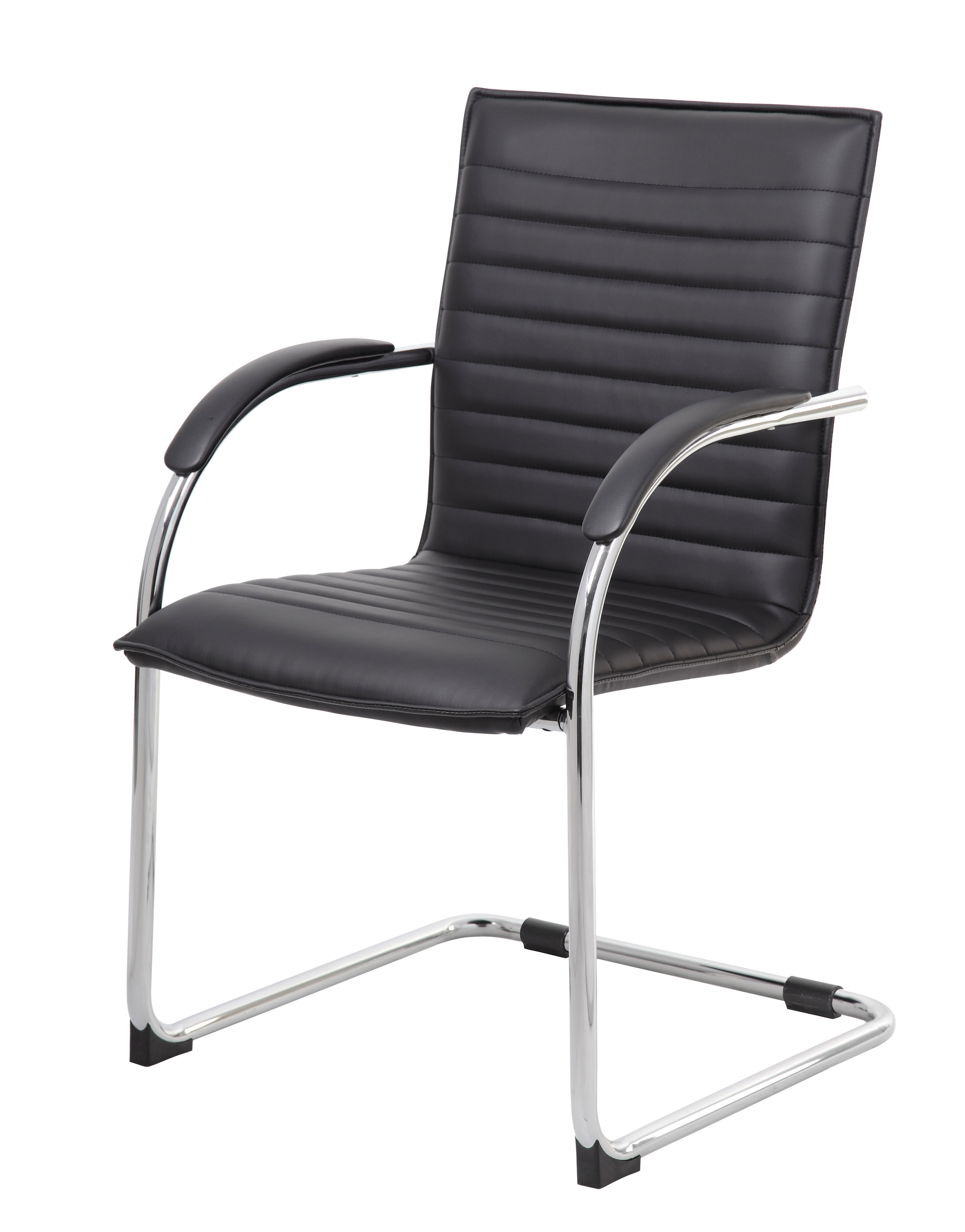 Boss Chrome Frame Black PVC Vinyl Side Chair, (set of 2) - Image 2