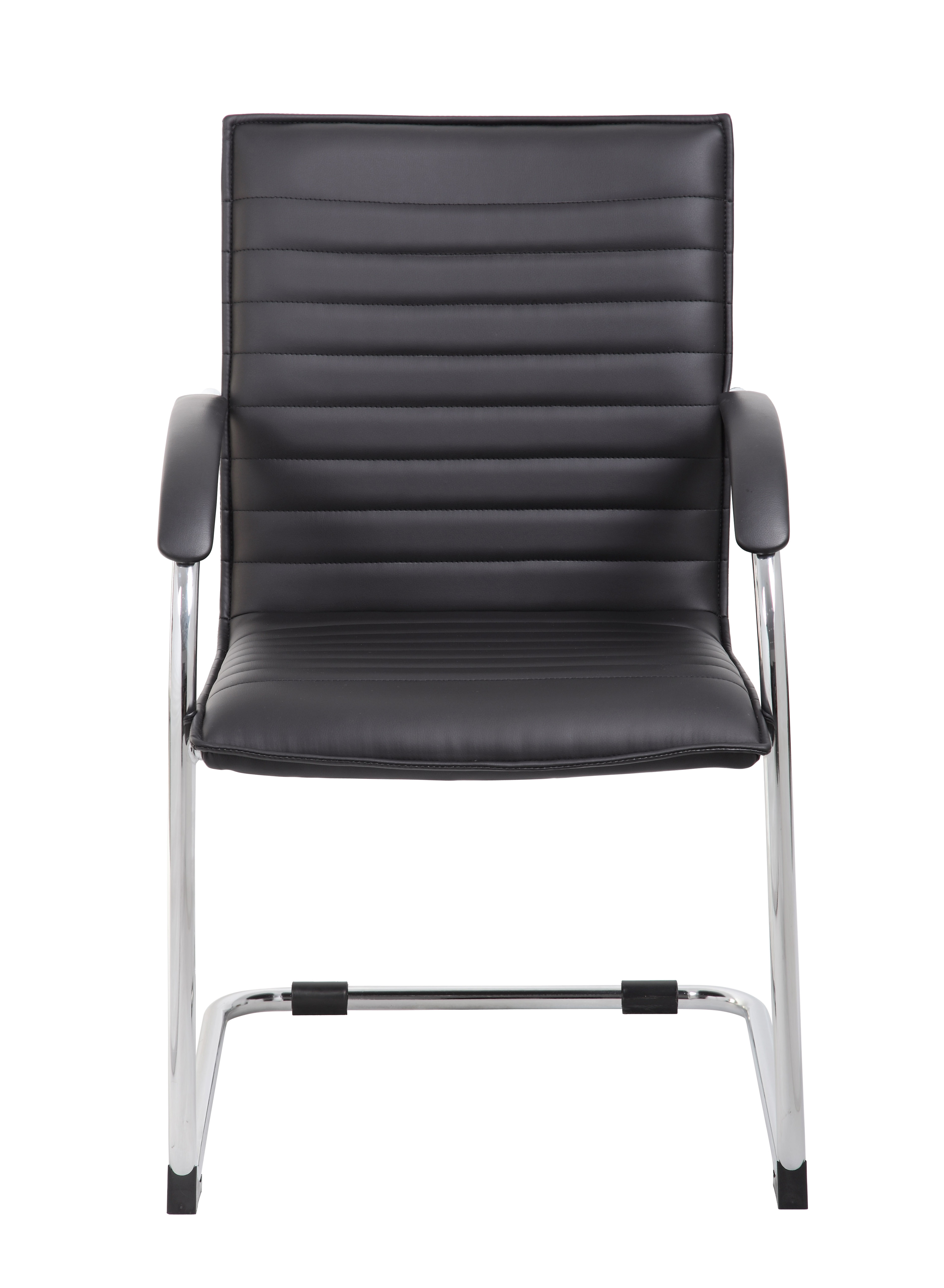 Boss Chrome Frame Black PVC Vinyl Side Chair, (set of 2) - Image 3