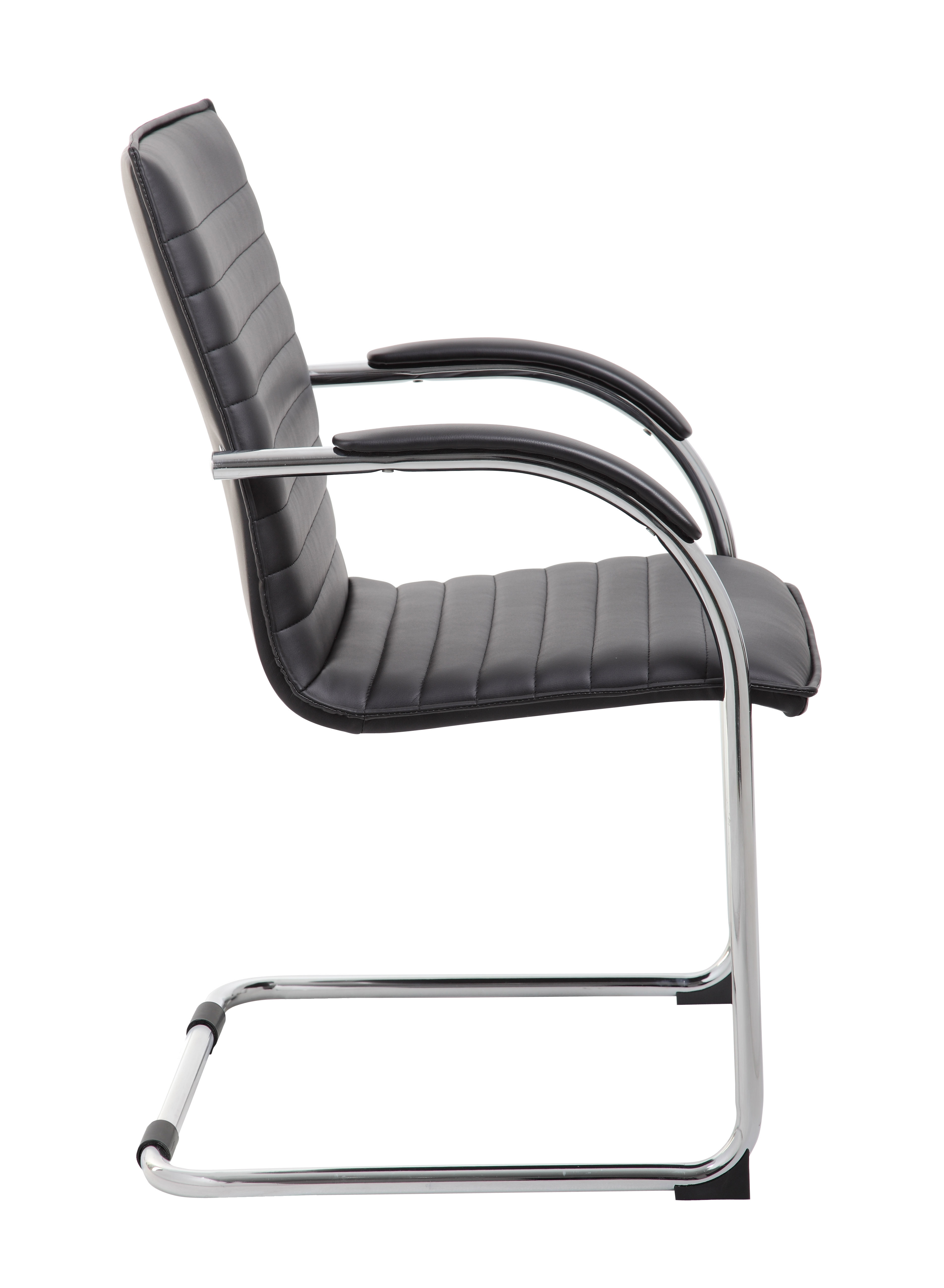 Boss Chrome Frame Black PVC Vinyl Side Chair, (set of 2) - Image 4