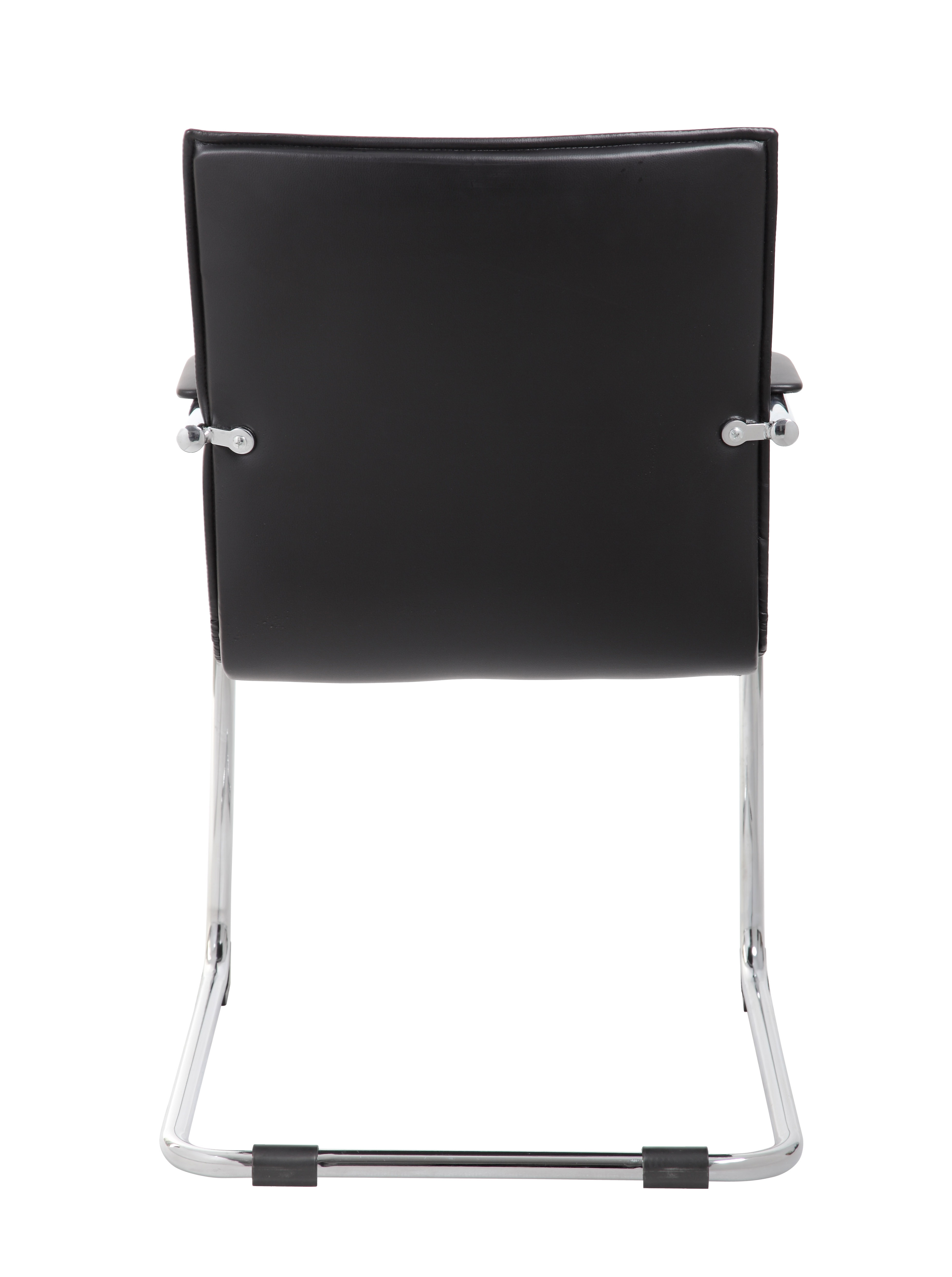 Boss Chrome Frame Black PVC Vinyl Side Chair, (set of 2) - Image 5