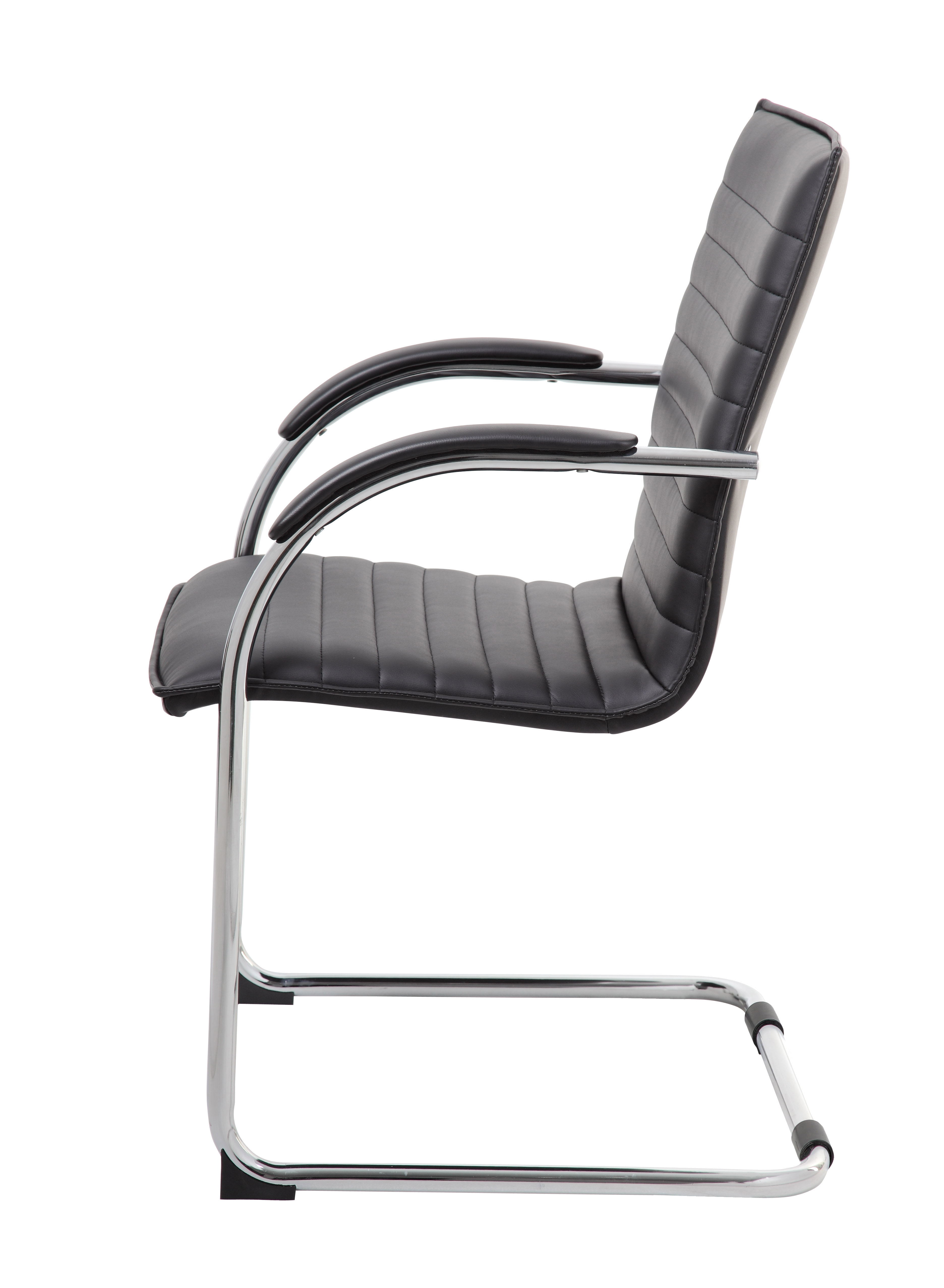 Boss Chrome Frame Black PVC Vinyl Side Chair, (set of 2) - Image 6