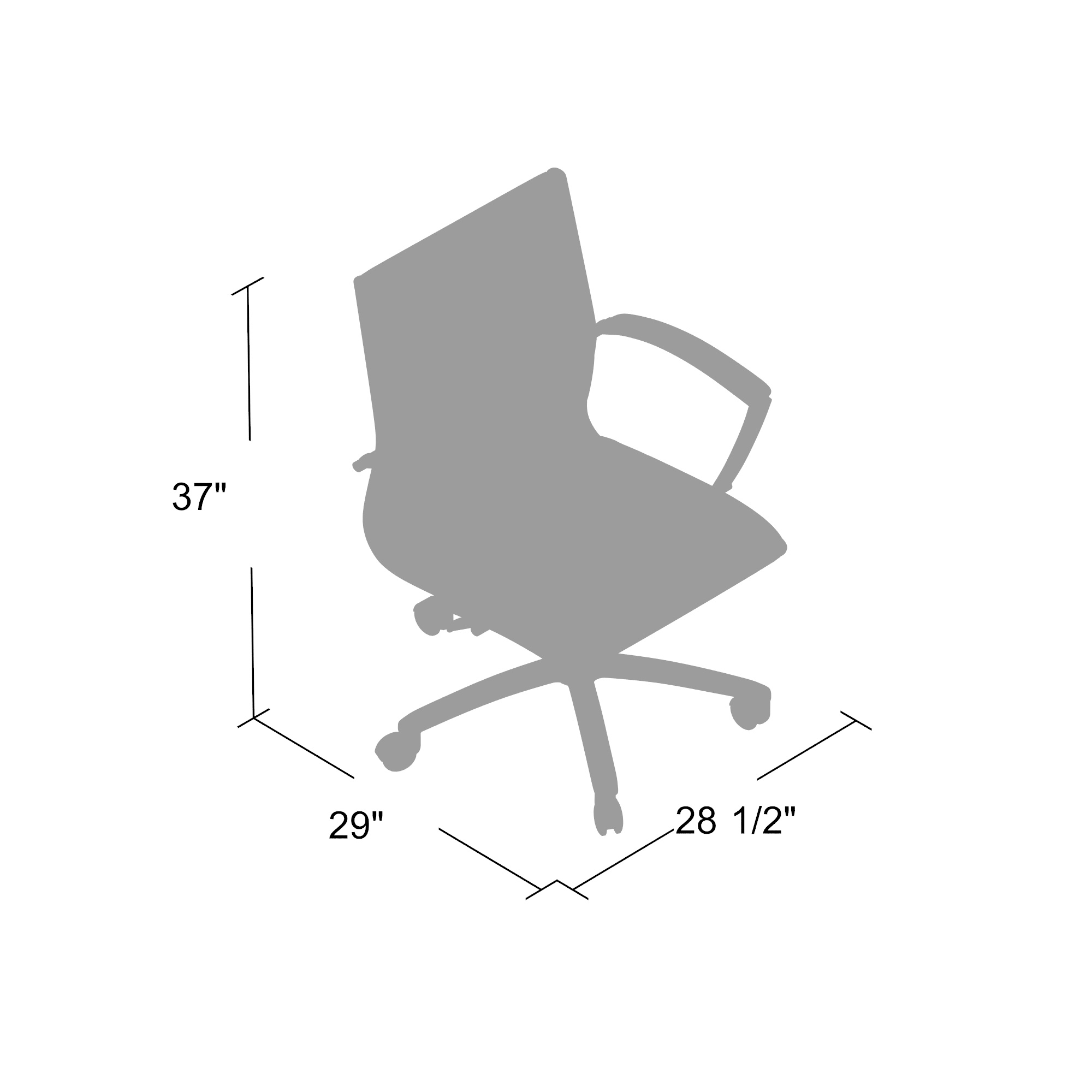 Boss Caressoftplus Vinyl Executive Mid-Back Chair - Image 11