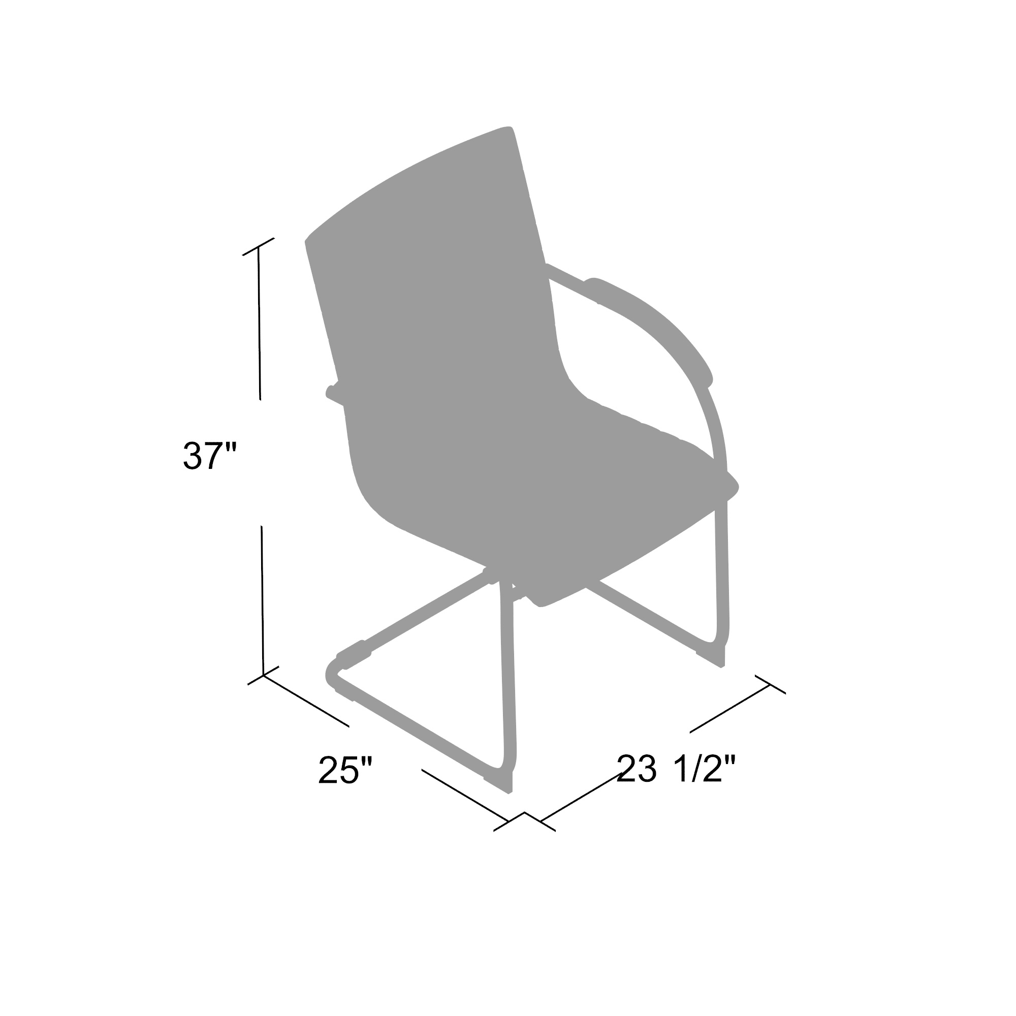Boss Chrome Frame Grey Caressoftplus Vinyl Side Chair, (set of 2) - Image 7