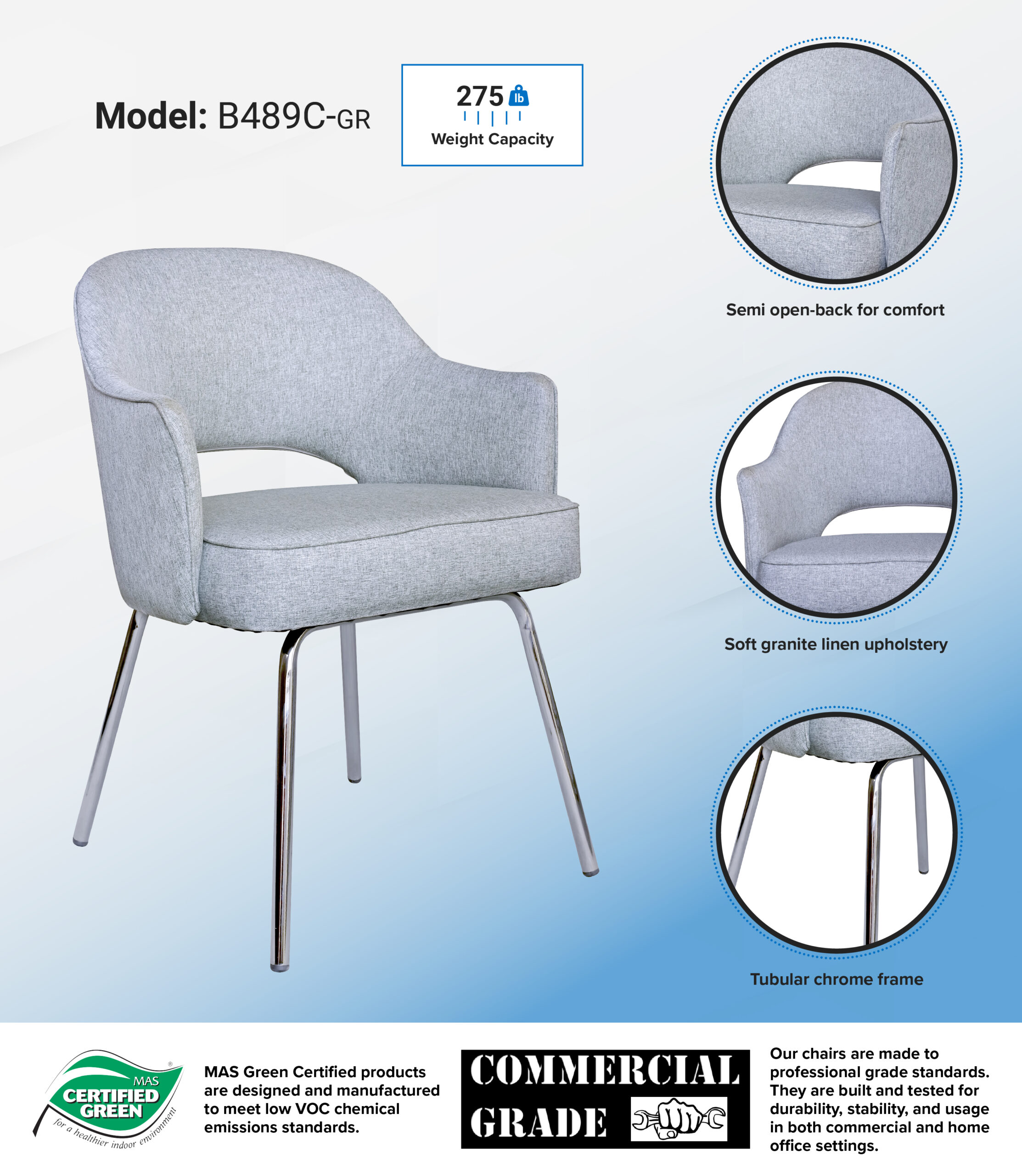 Boss Granite Linen Guest Chair - Image 7