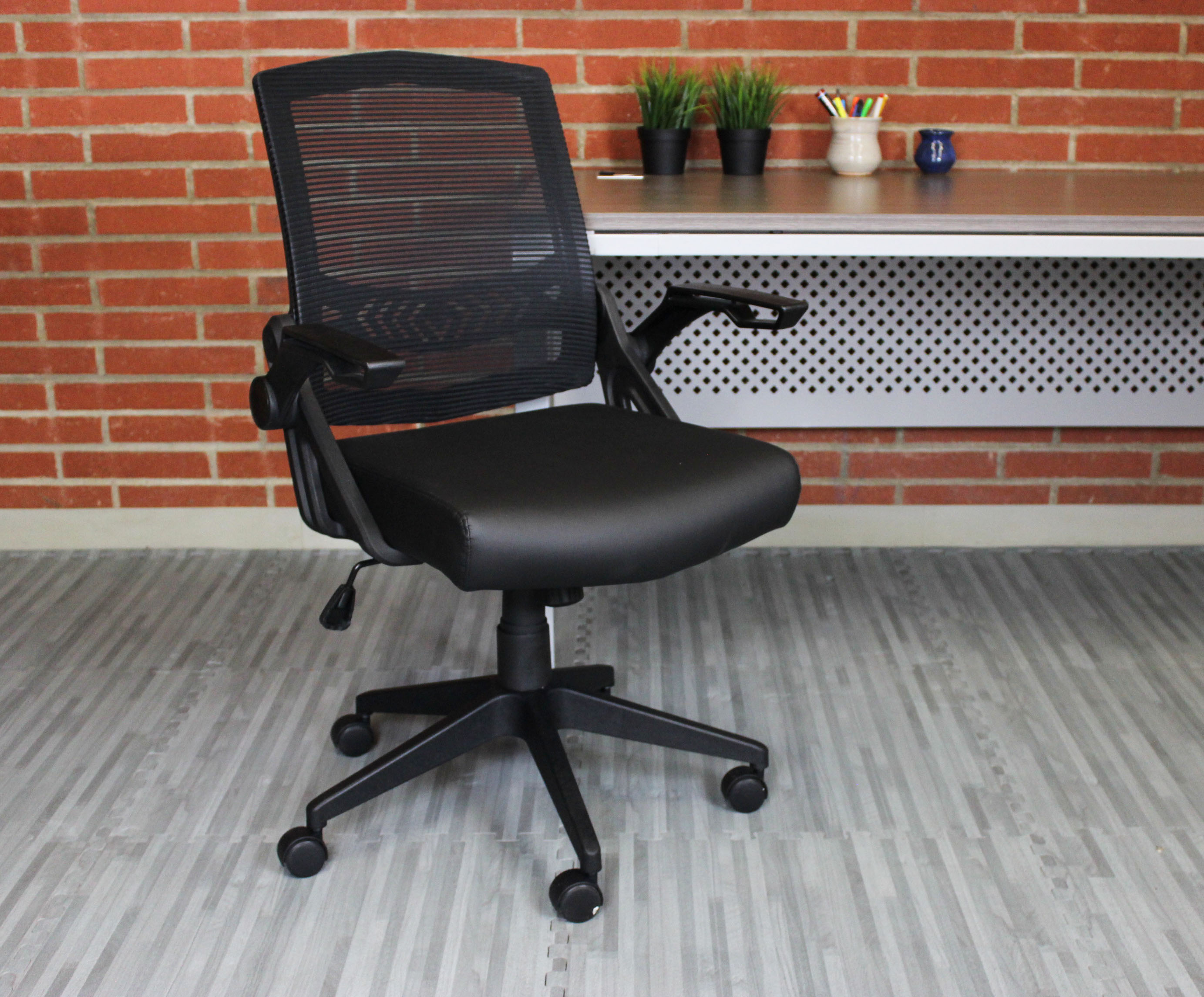 Boss NTR Black Flip Arm Mesh Task Chair - Image 8