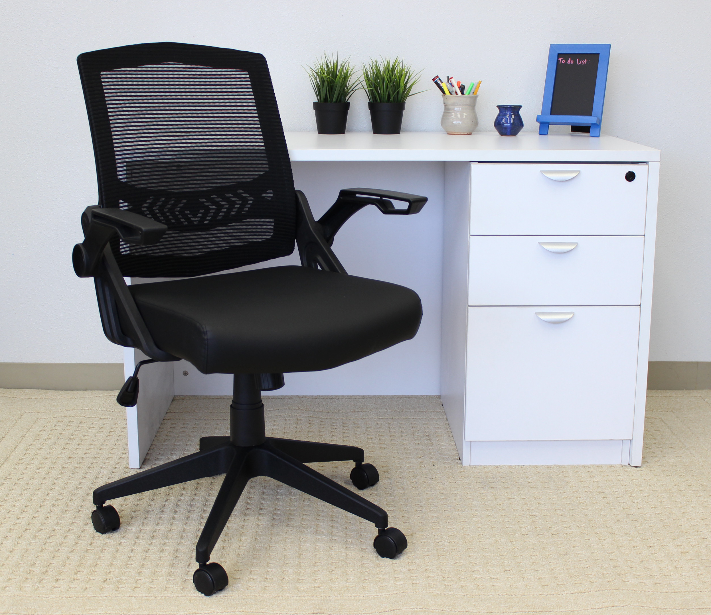 Boss NTR Black Flip Arm Mesh Task Chair - Image 9