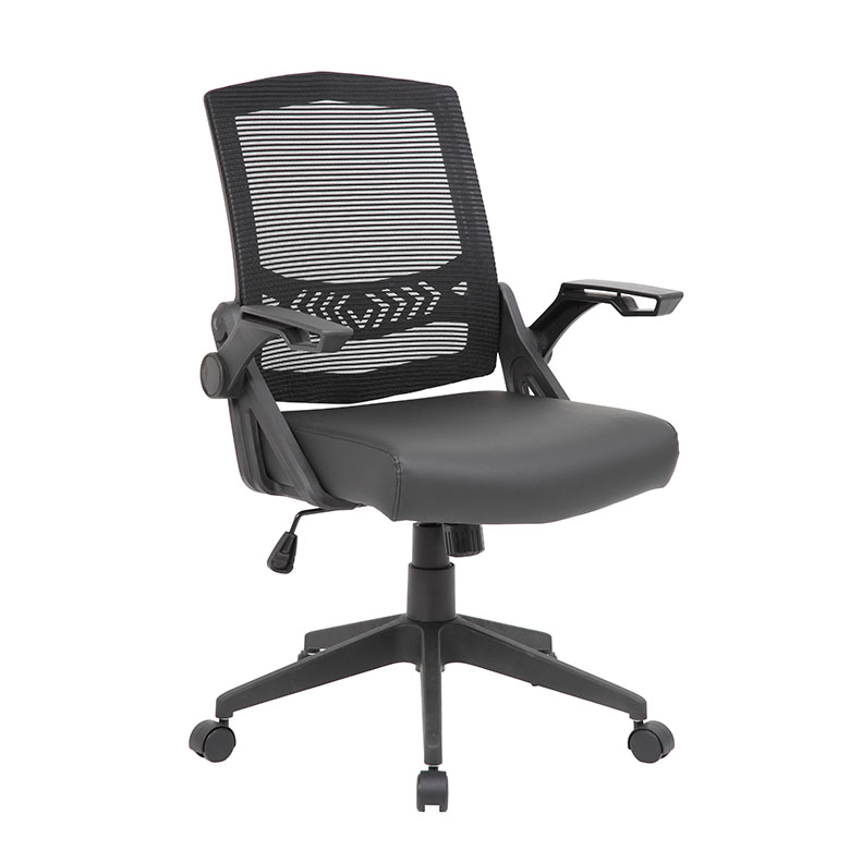 Boss NTR Black Flip Arm Mesh Task Chair