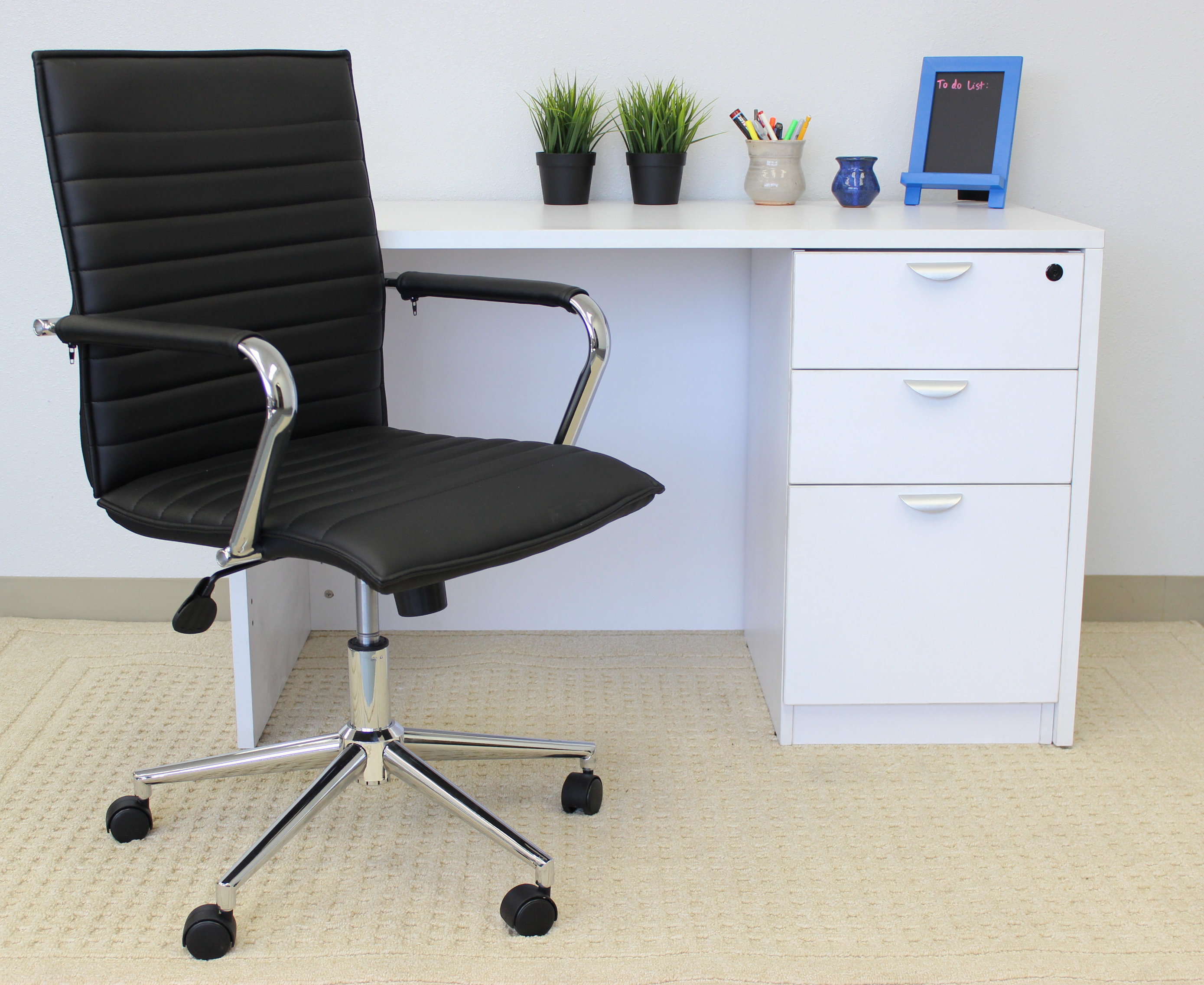 Boss Hospitality Task Chair with Fixed Chrome Arms - Image 4