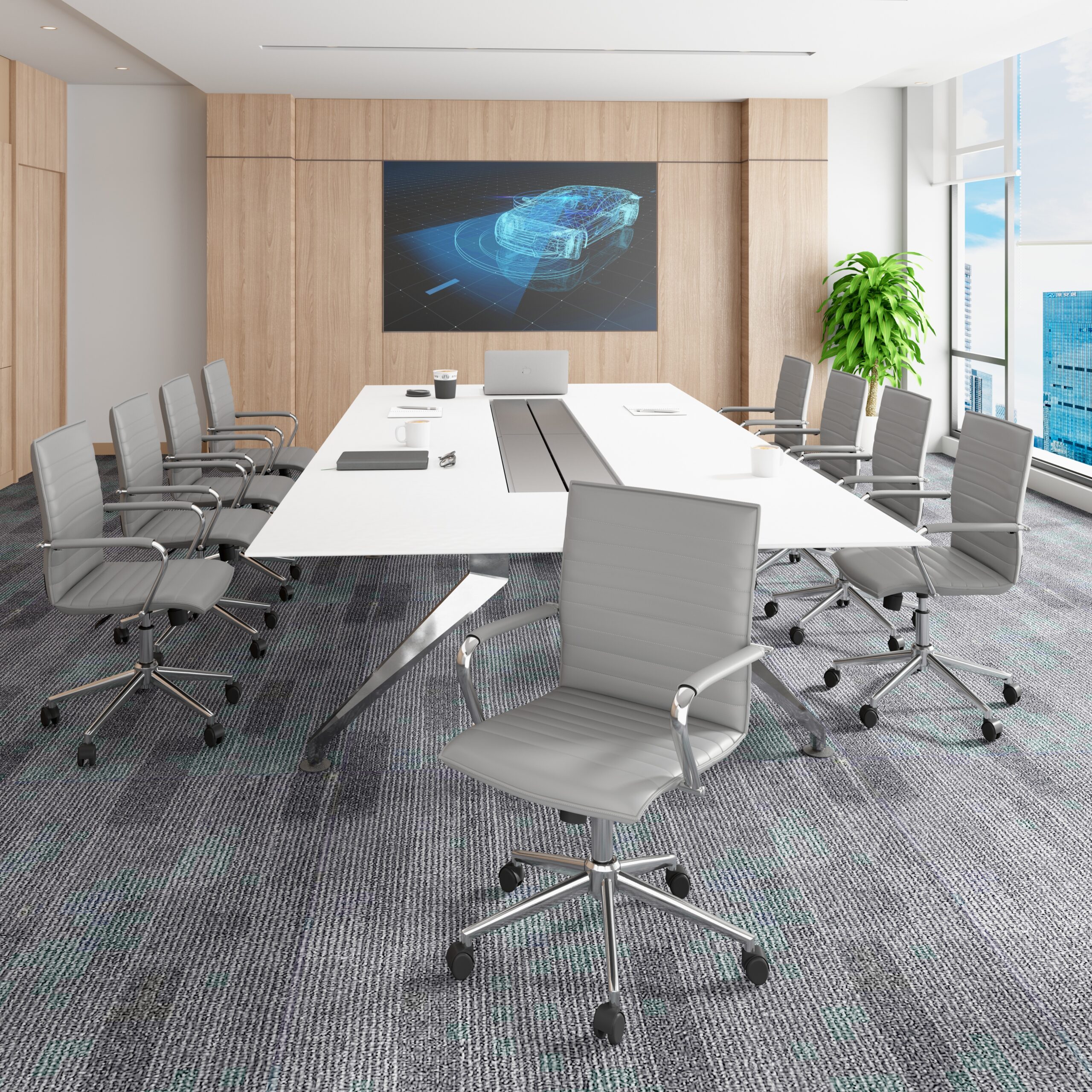 Boss Hospitality Task Chair with Fixed Chrome Arms - Image 10
