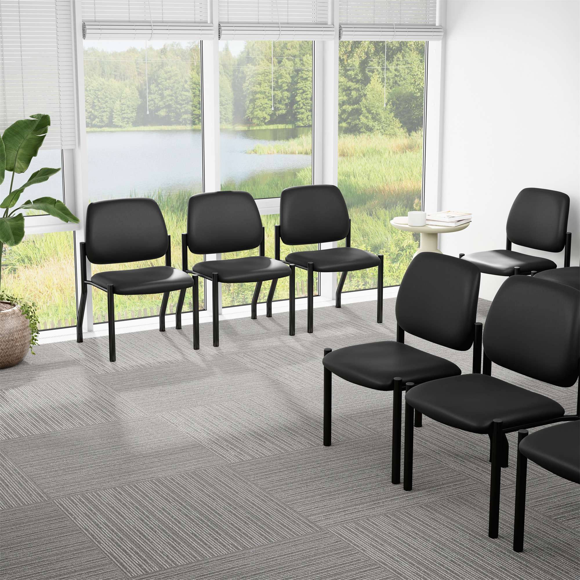 Boss Chair Mid Back Armless Guest Chair, 400 lb capacity, Antimicrobial Vinyl - Image 9