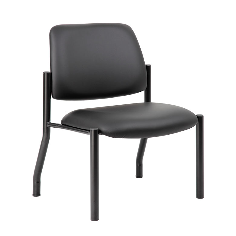Boss Chair Mid Back Armless Guest Chair, 400 lb capacity, Antimicrobial Vinyl