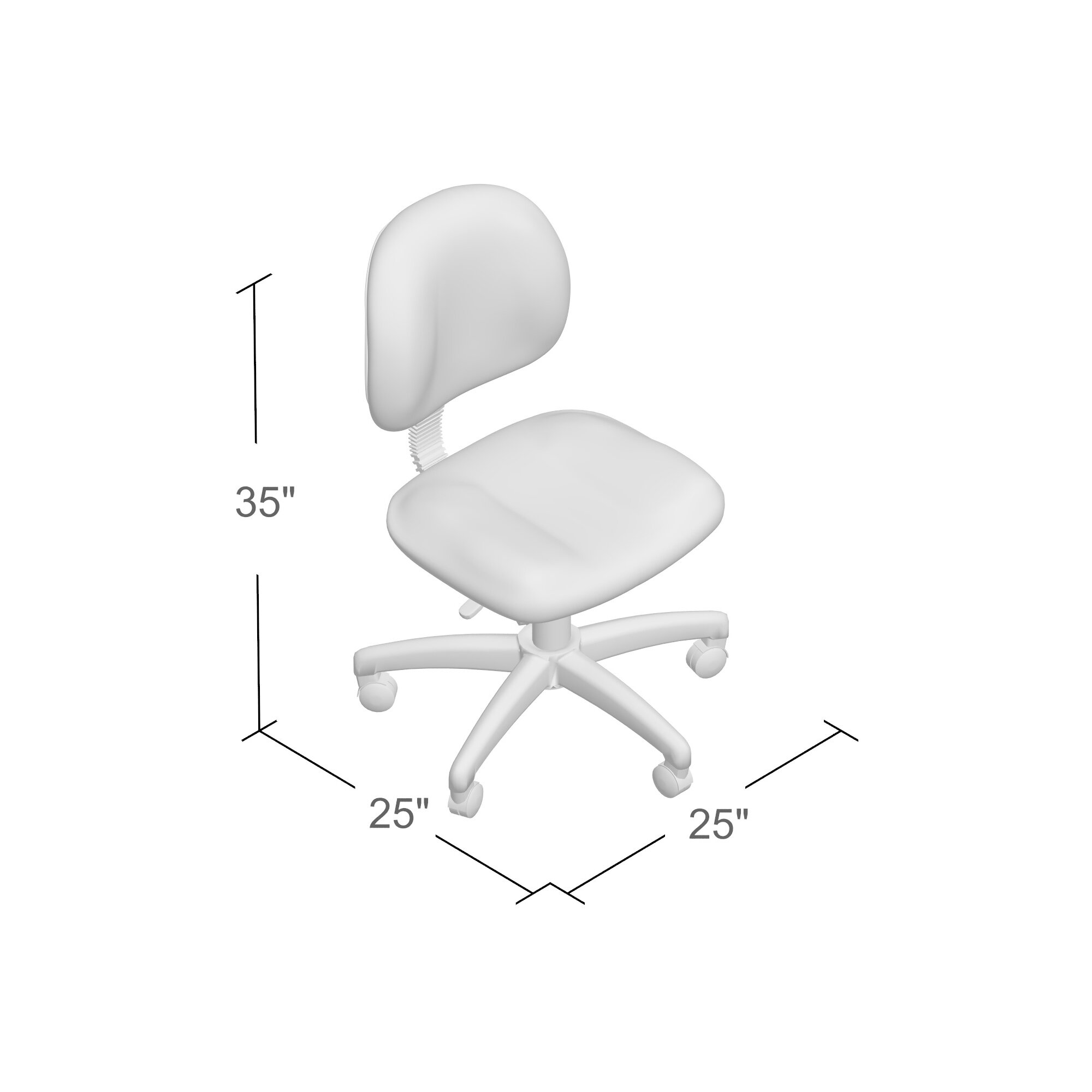 Boss Perfect Posture Deluxe Office Task Chair without Arms, Black - Image 8